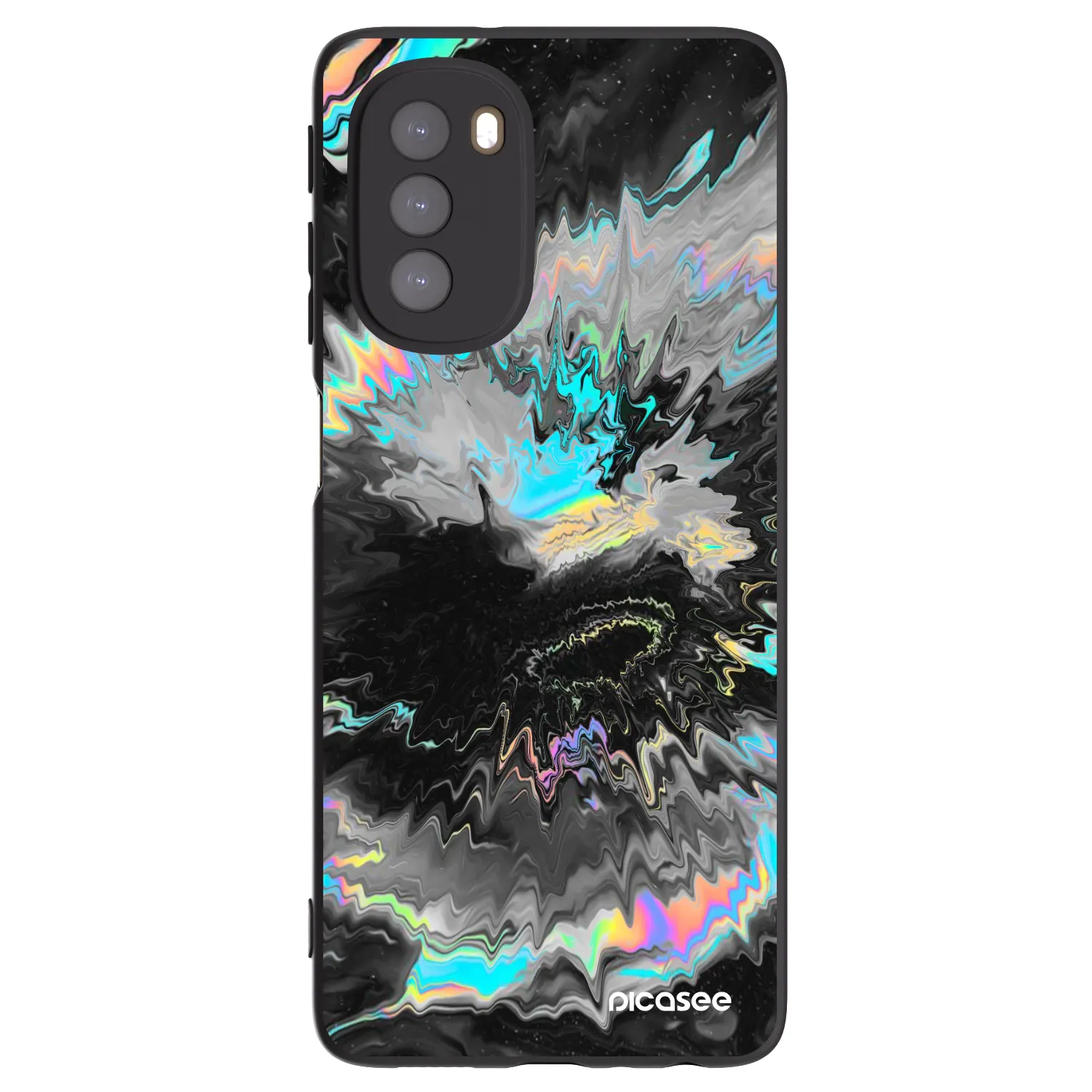 Picasee silikonový černý obal pro Motorola Moto G51 - Magnetic