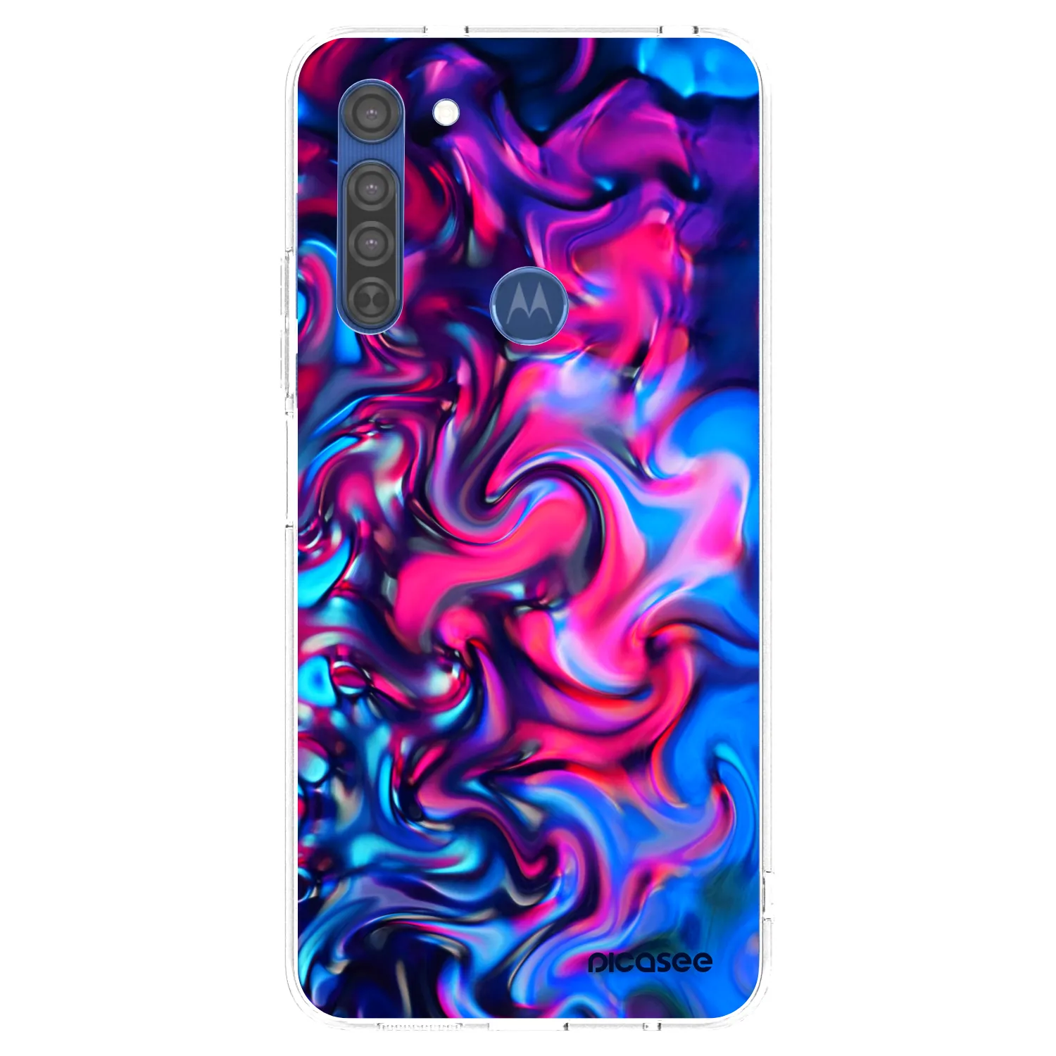 Picasee silikonový průhledný obal pro Motorola Moto G8 - Redlight