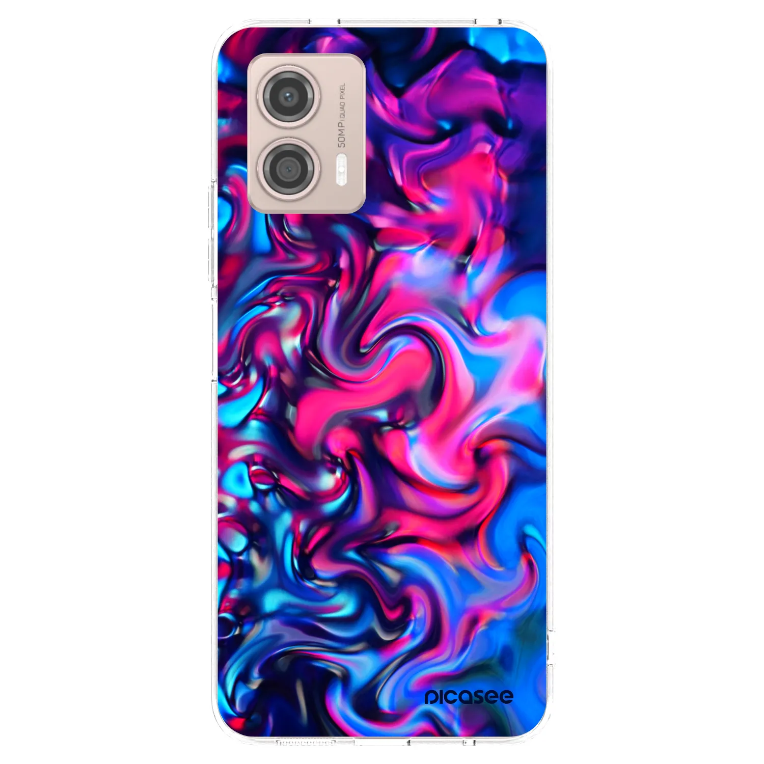 Picasee silikonový průhledný obal pro Motorola Moto G53 5G - Redlight