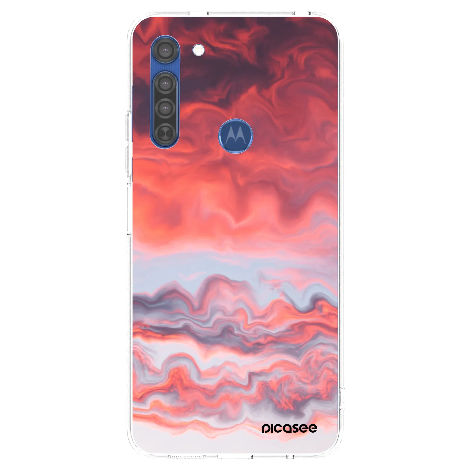 Picasee silikonový průhledný obal pro Motorola Moto G8 - Sunset