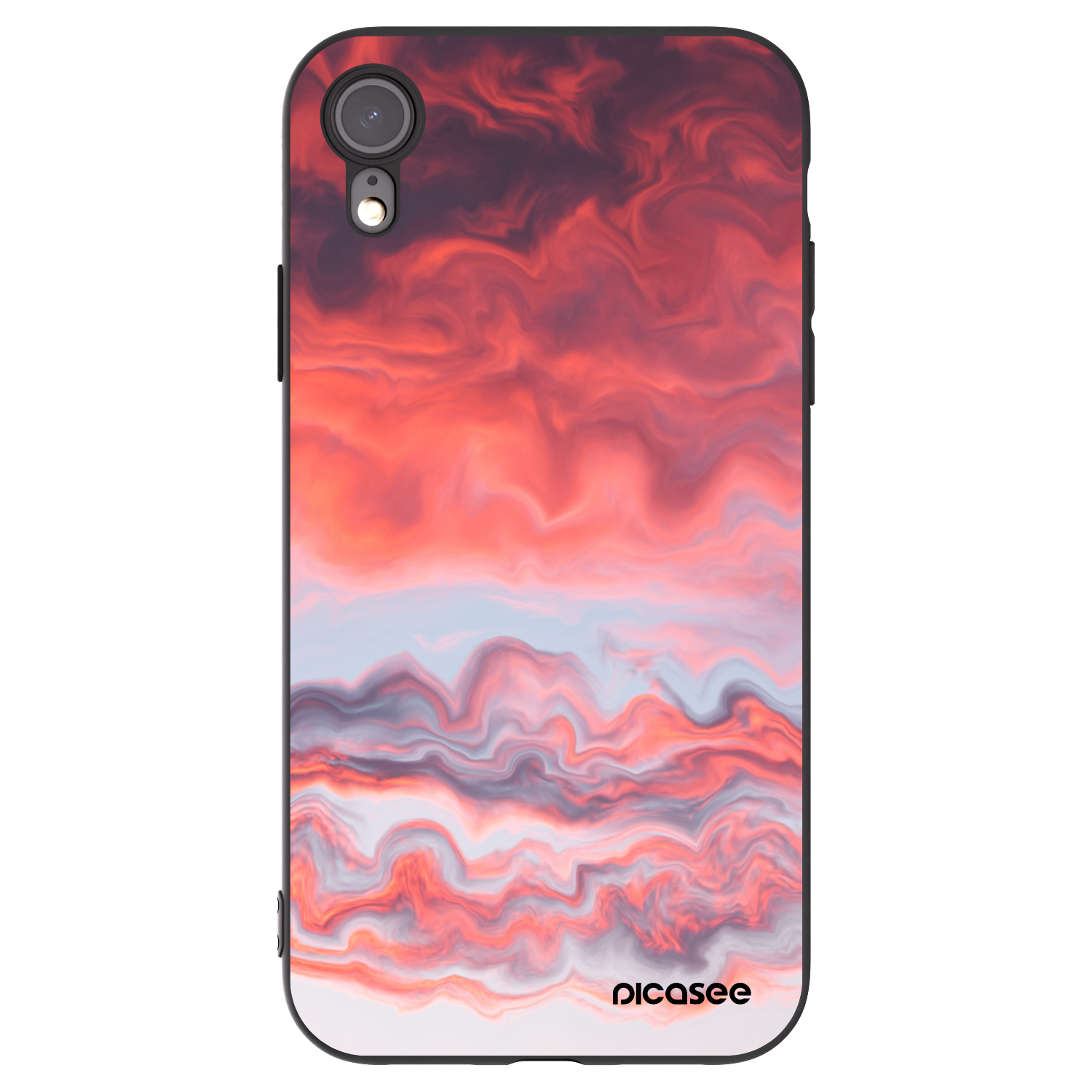 Picasee silikonový černý obal pro Apple iPhone XR - Sunset