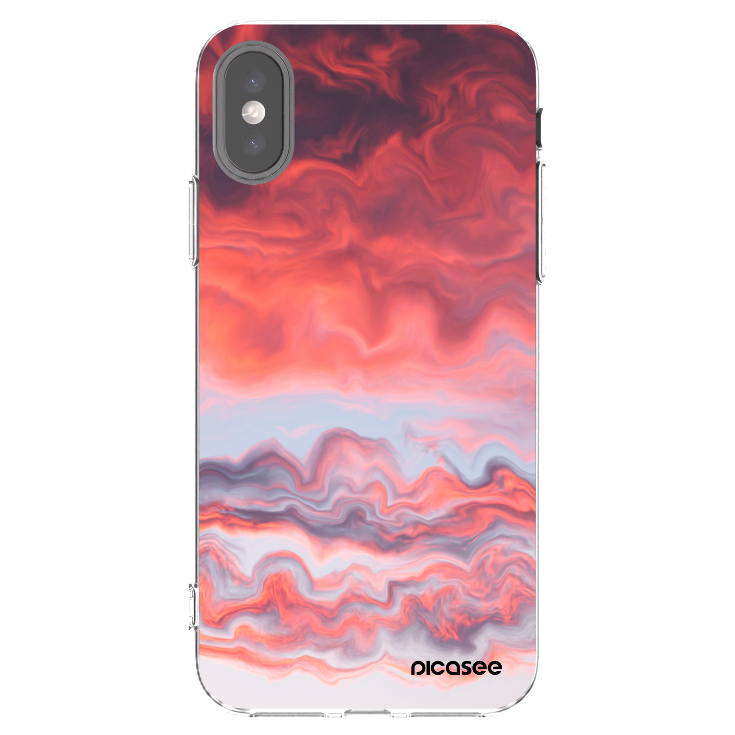 Picasee silikonový průhledný obal pro Apple iPhone X/XS - Sunset