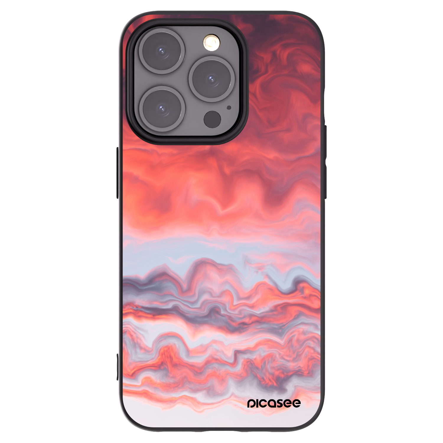 Picasee silikonový černý obal pro Apple iPhone 15 Pro - Sunset