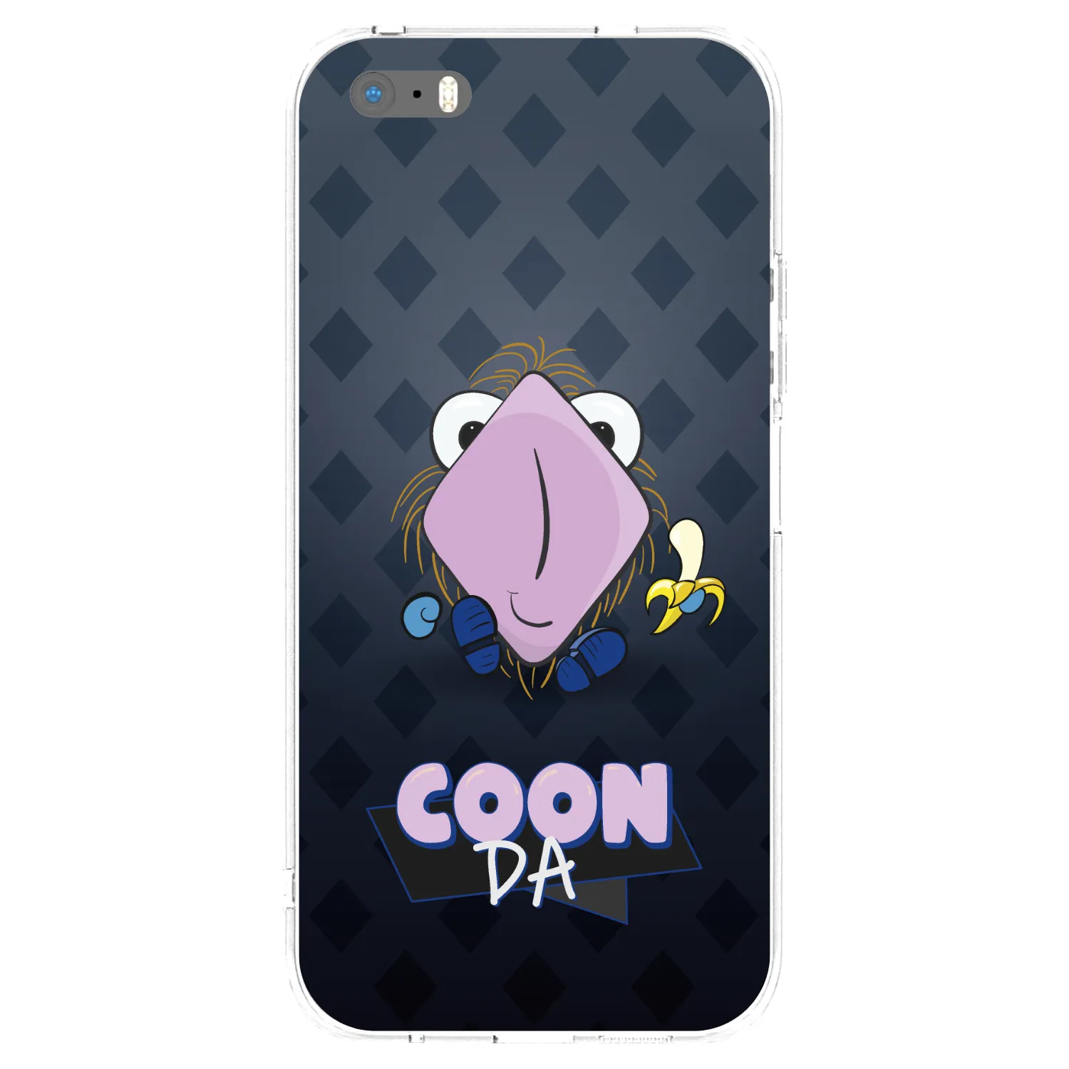 Picasee silikonový průhledný obal pro Apple iPhone 5/5S/SE - COONDA chlupatka - tmavá