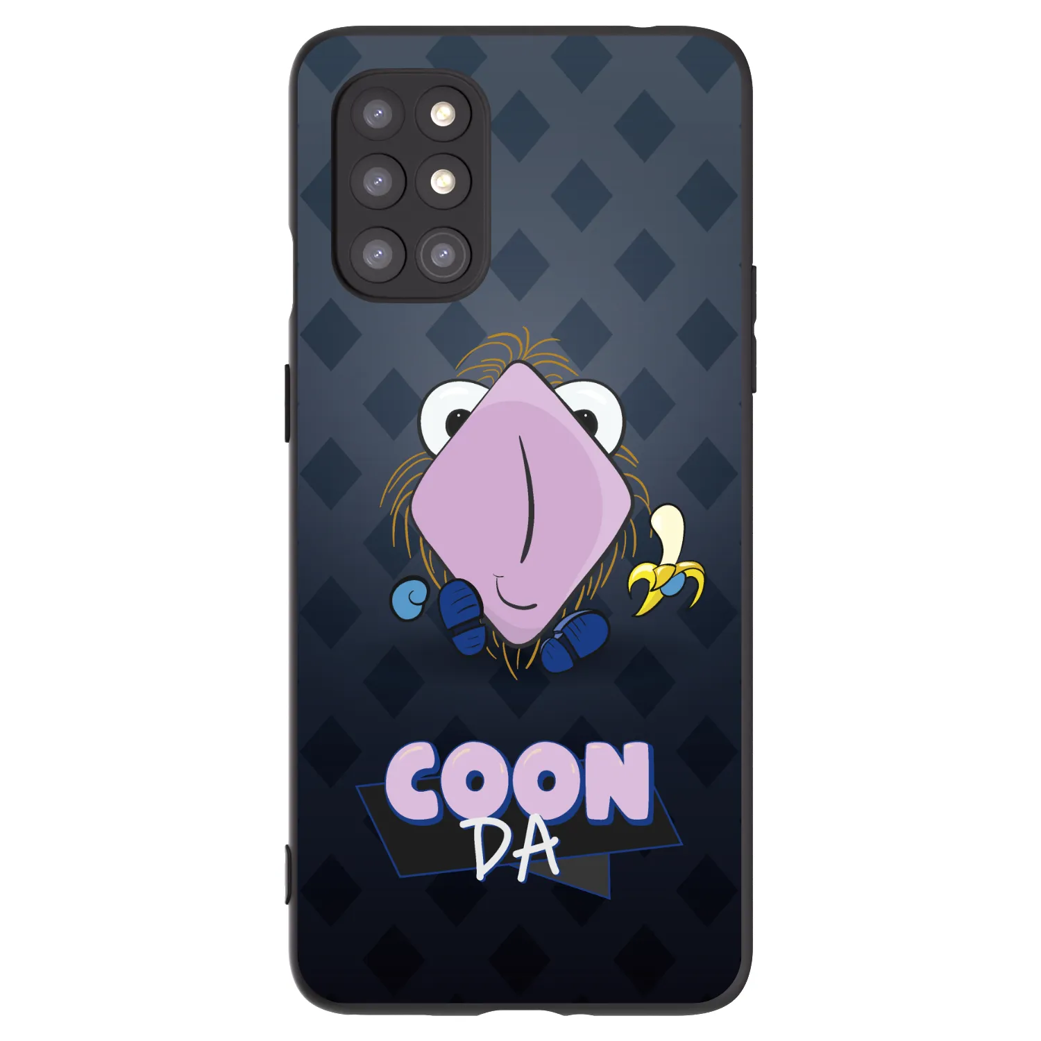 Picasee silikonový černý obal pro OnePlus 8T - COONDA chlupatka - tmavá