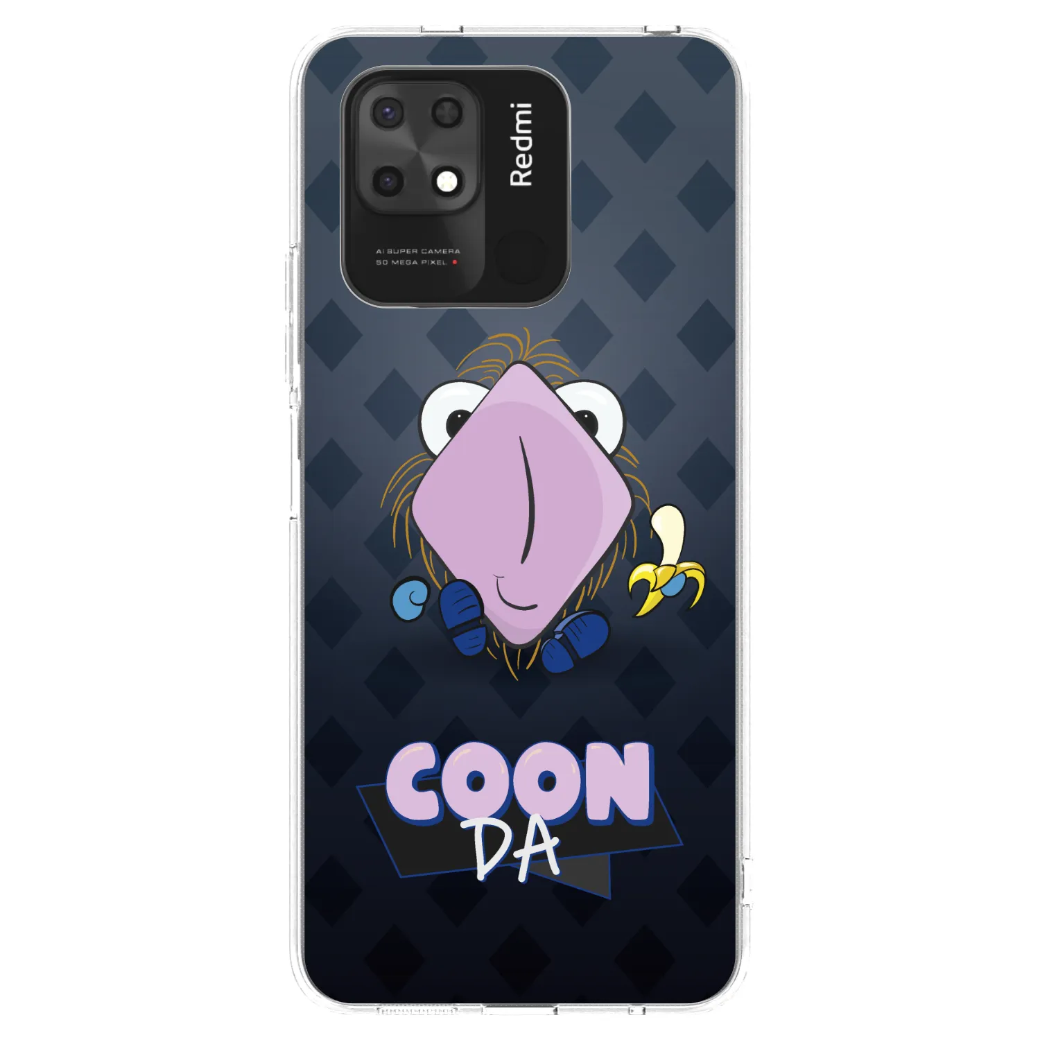 Picasee silikonový průhledný obal pro Xiaomi Redmi 10C - COONDA chlupatka - tmavá