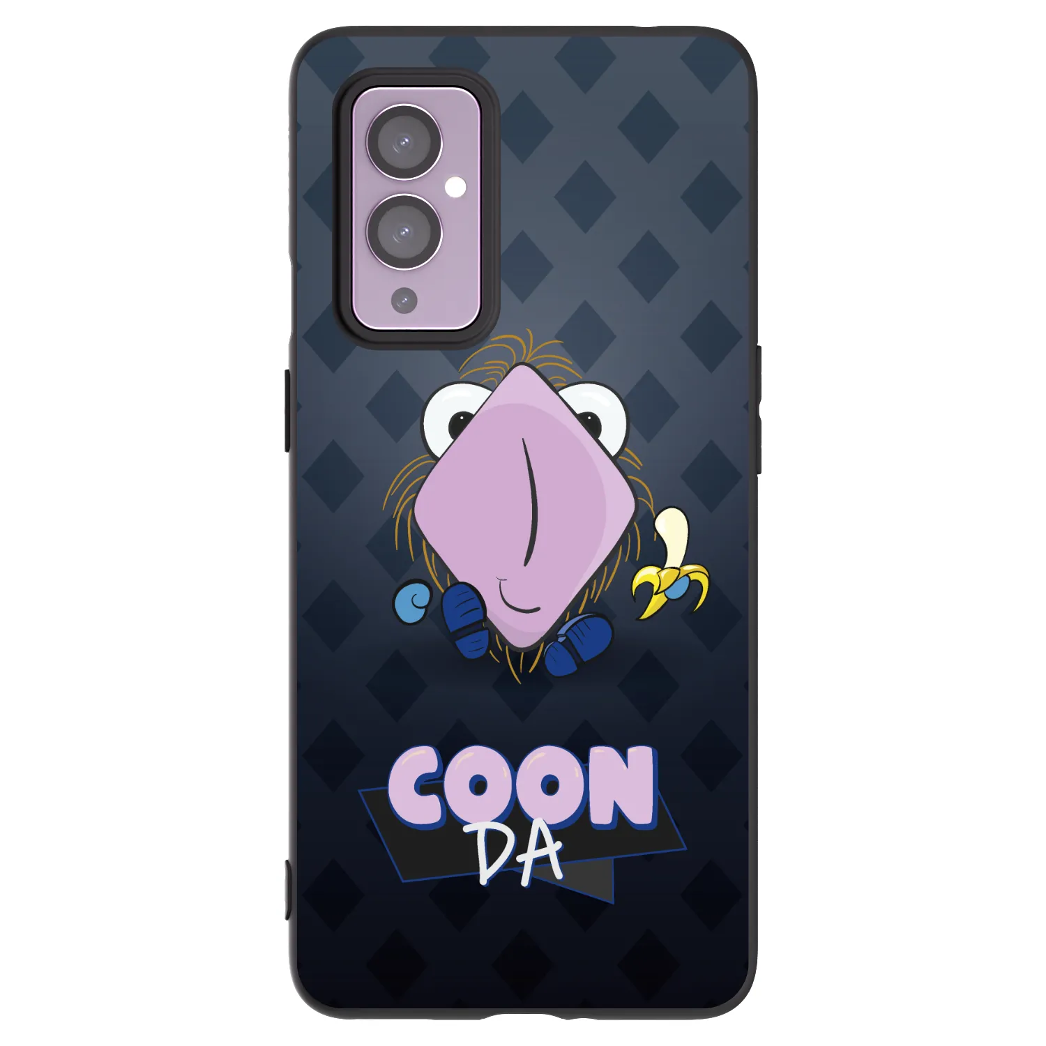 Picasee silikonový černý obal pro OnePlus 9 - COONDA chlupatka - tmavá