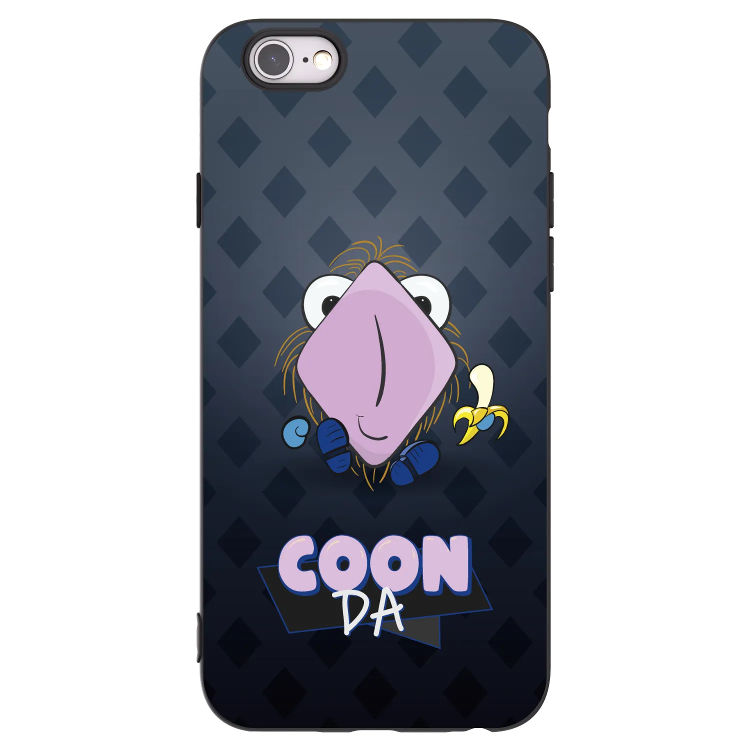 Picasee silikonový černý obal pro Apple iPhone 6/6S - COONDA chlupatka - tmavá