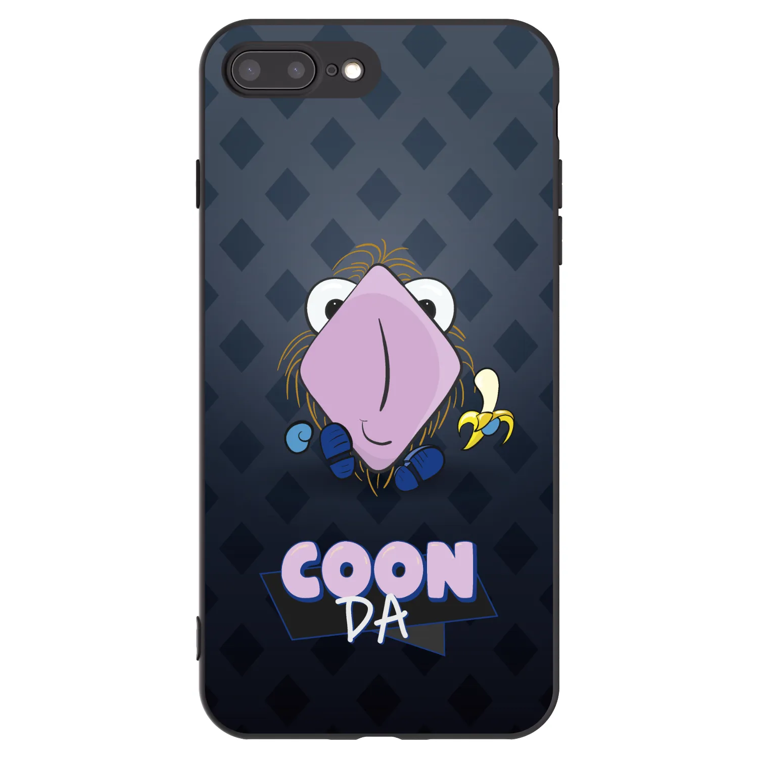 Picasee silikonový černý obal pro Apple iPhone 7 Plus - COONDA chlupatka - tmavá