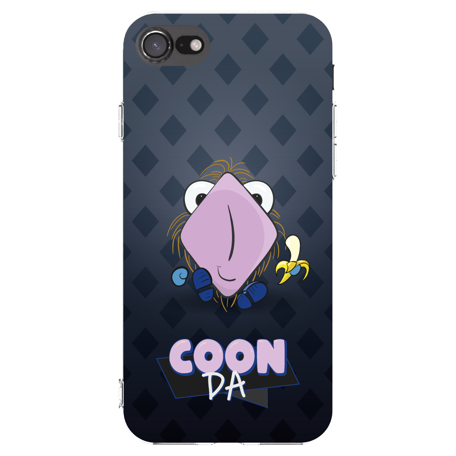 Picasee silikonový průhledný obal pro Apple iPhone 7 - COONDA chlupatka - tmavá