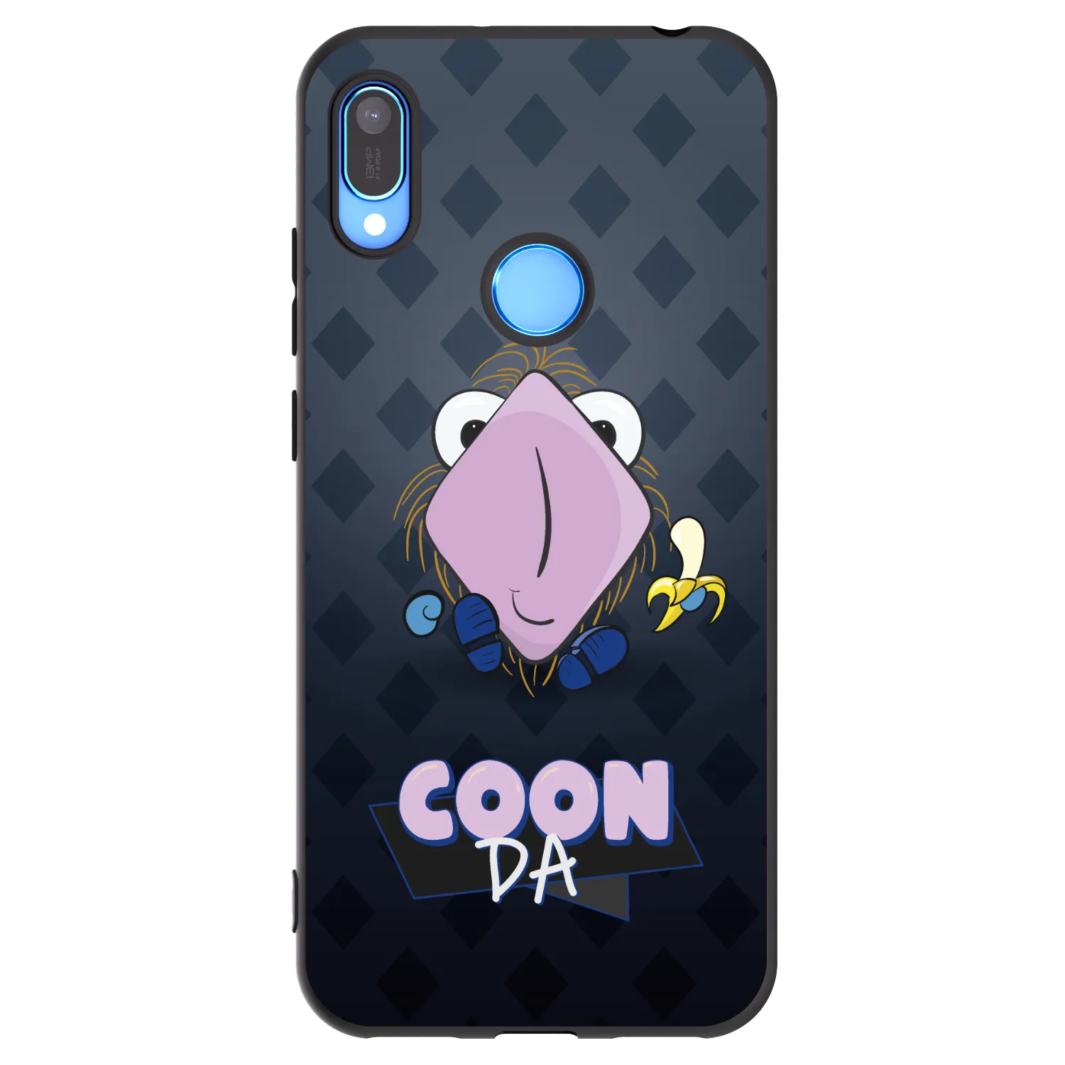 Picasee silikonový černý obal pro Huawei Y6 2019 - COONDA chlupatka - tmavá