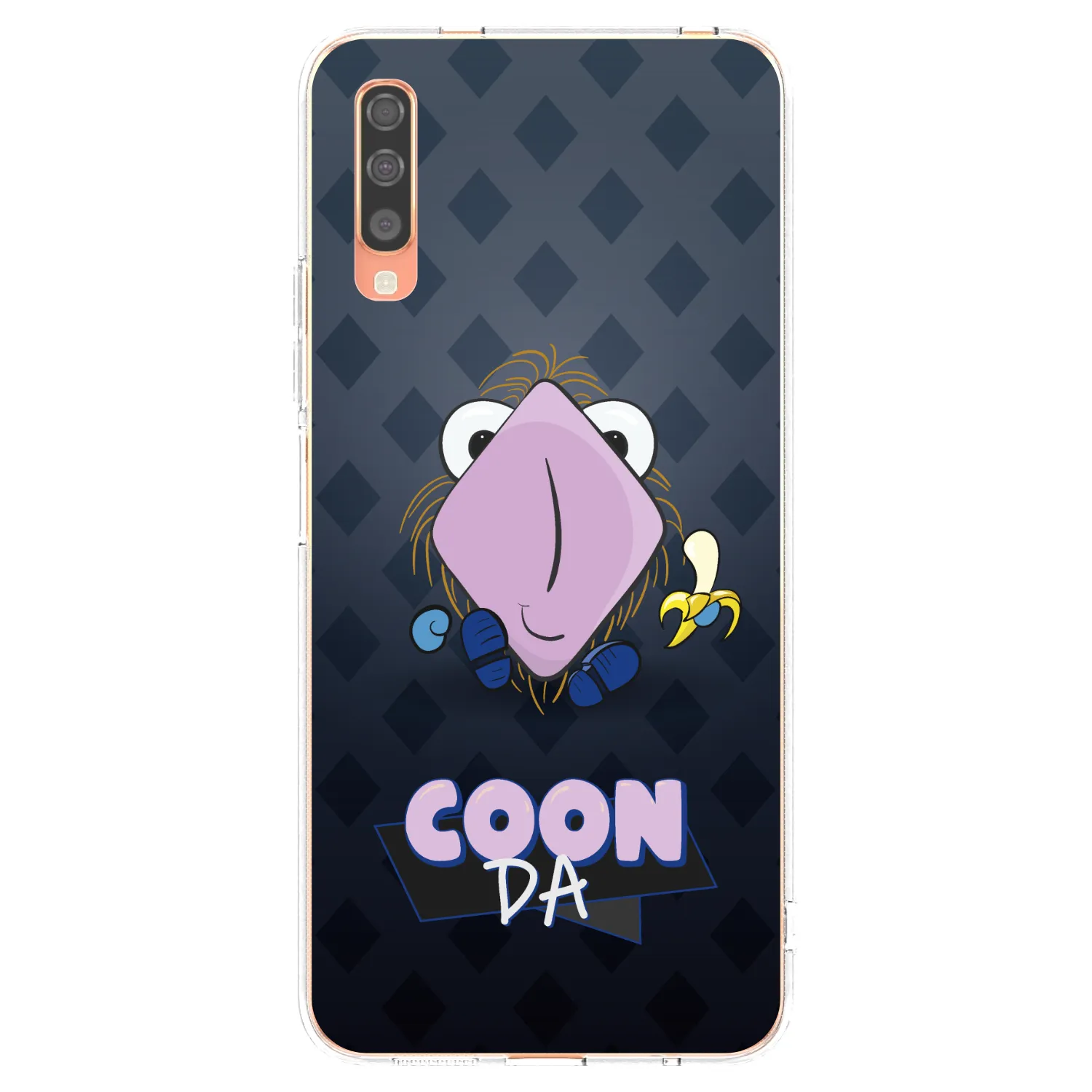 Picasee silikonový průhledný obal pro Samsung Galaxy A70 A705F - COONDA chlupatka - tmavá