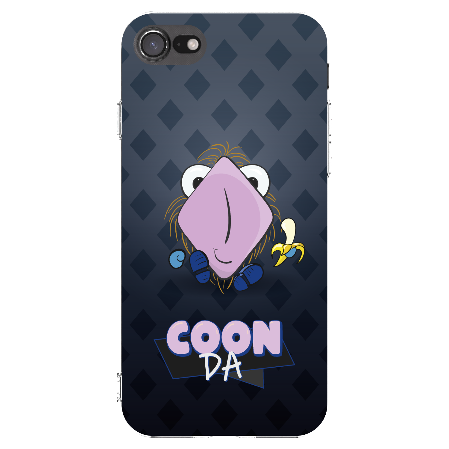 Picasee silikonový průhledný obal pro Apple iPhone 8 - COONDA chlupatka - tmavá