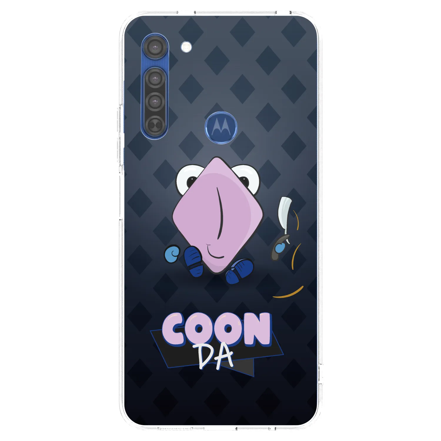 Picasee silikonový průhledný obal pro Motorola Moto G8 - COONDA holátko - tmavá