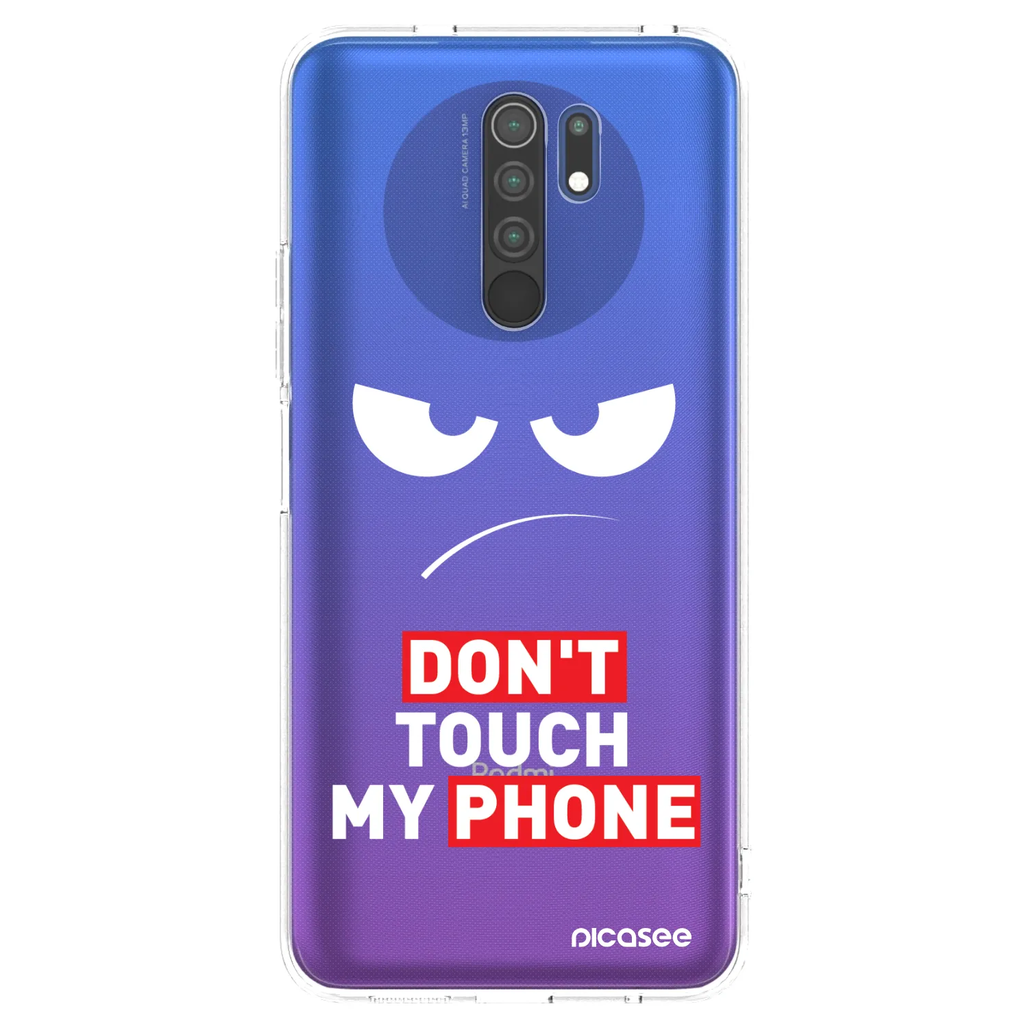 Picasee silikonový průhledný obal pro Xiaomi Redmi 9 - Angry Eyes - Transparent