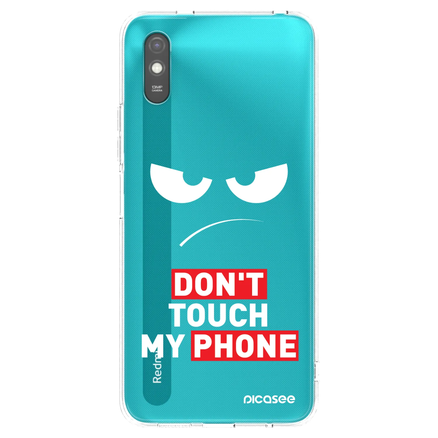 Picasee silikonový černý obal pro Xiaomi Redmi 9A - Angry Eyes - Transparent