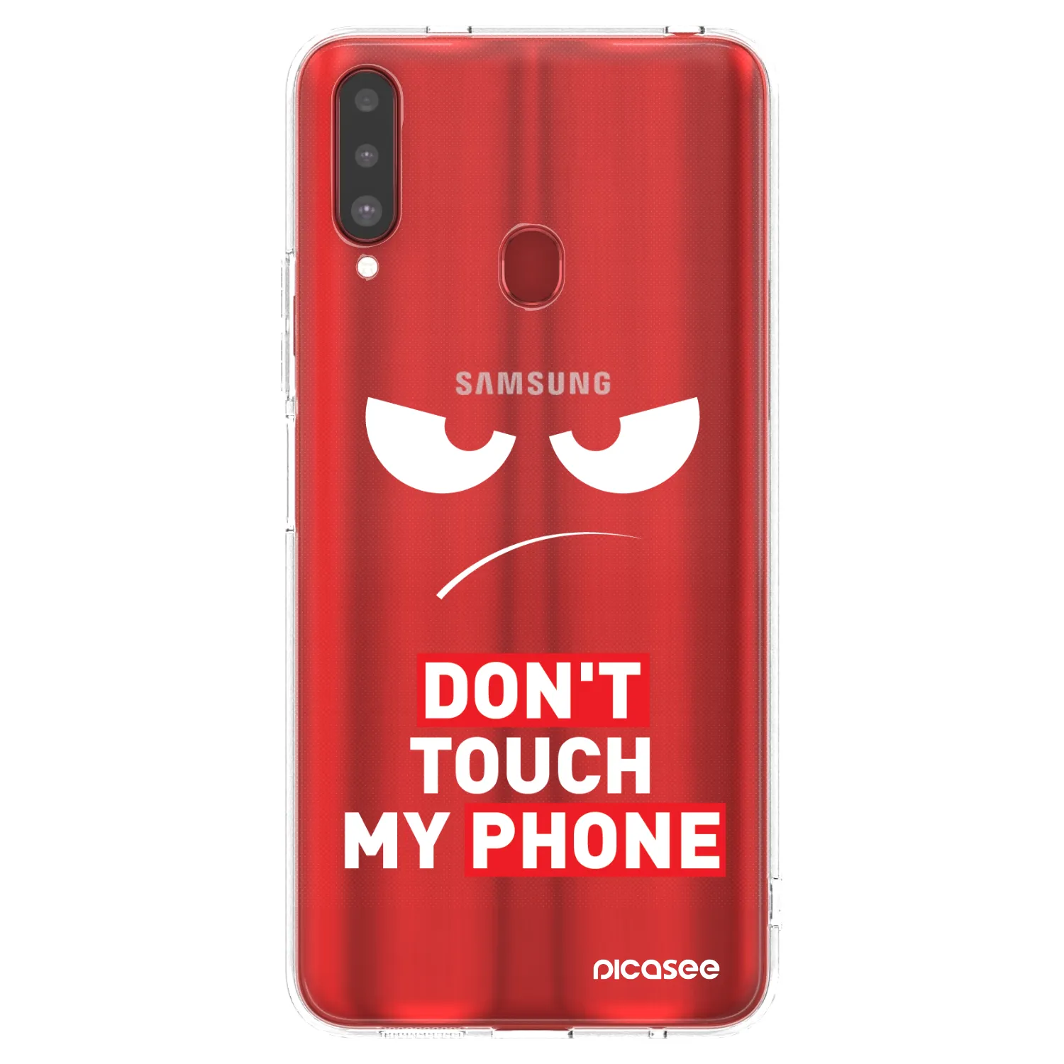 Picasee silikonový průhledný obal pro Samsung Galaxy A20s - Angry Eyes - Transparent