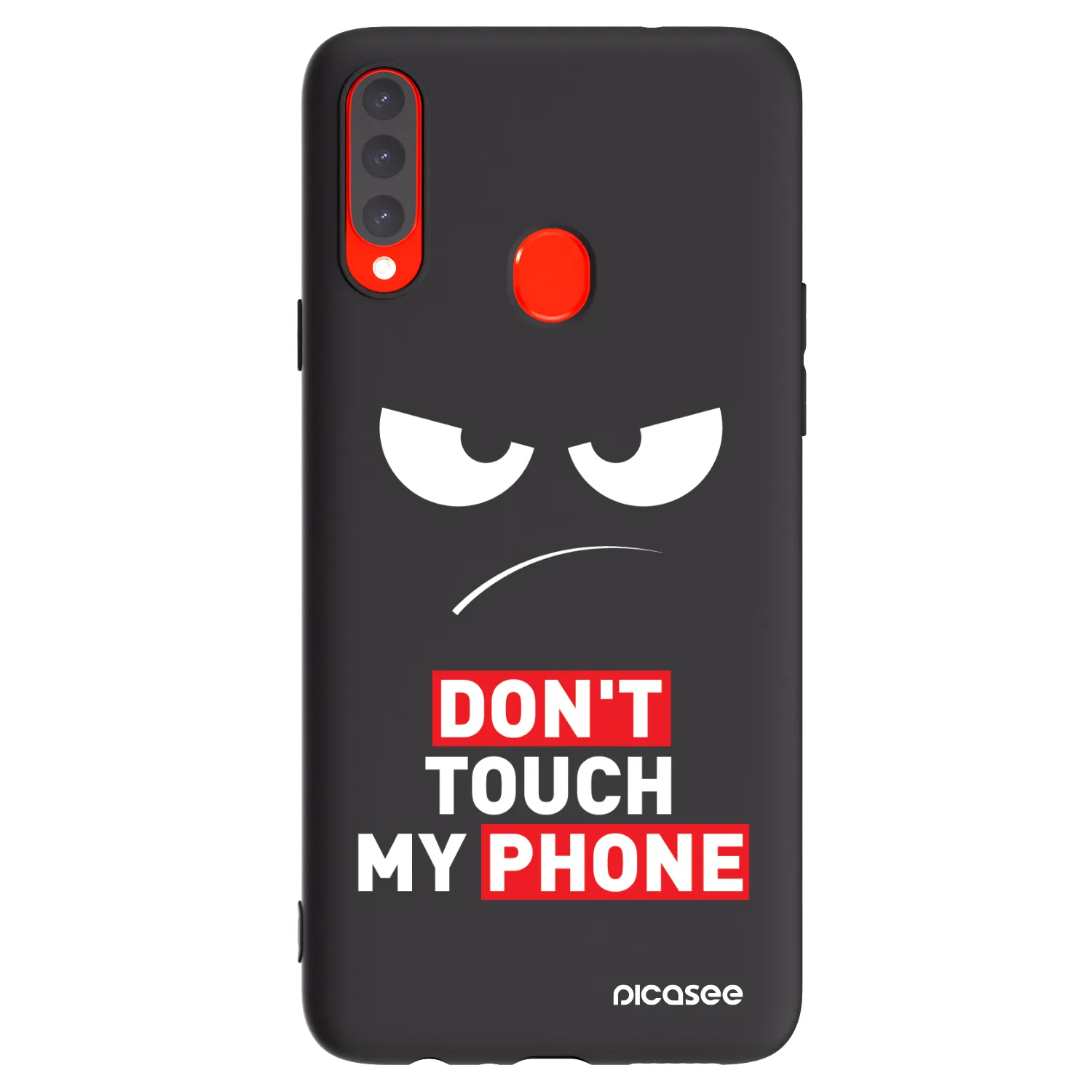 Picasee silikonový černý obal pro Samsung Galaxy A20s - Angry Eyes - Transparent