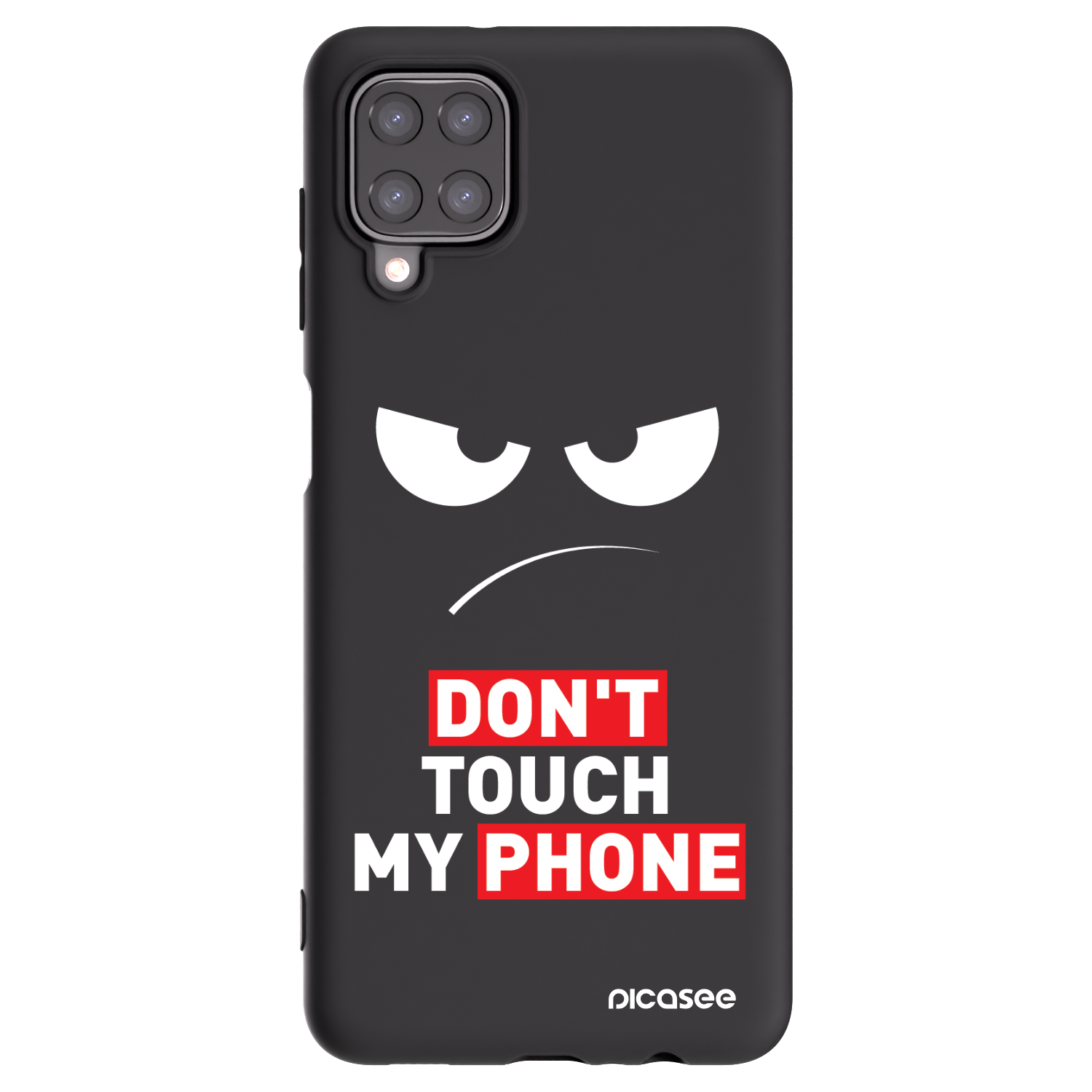 Picasee silikonový černý obal pro Samsung Galaxy A12 A125F - Angry Eyes - Transparent