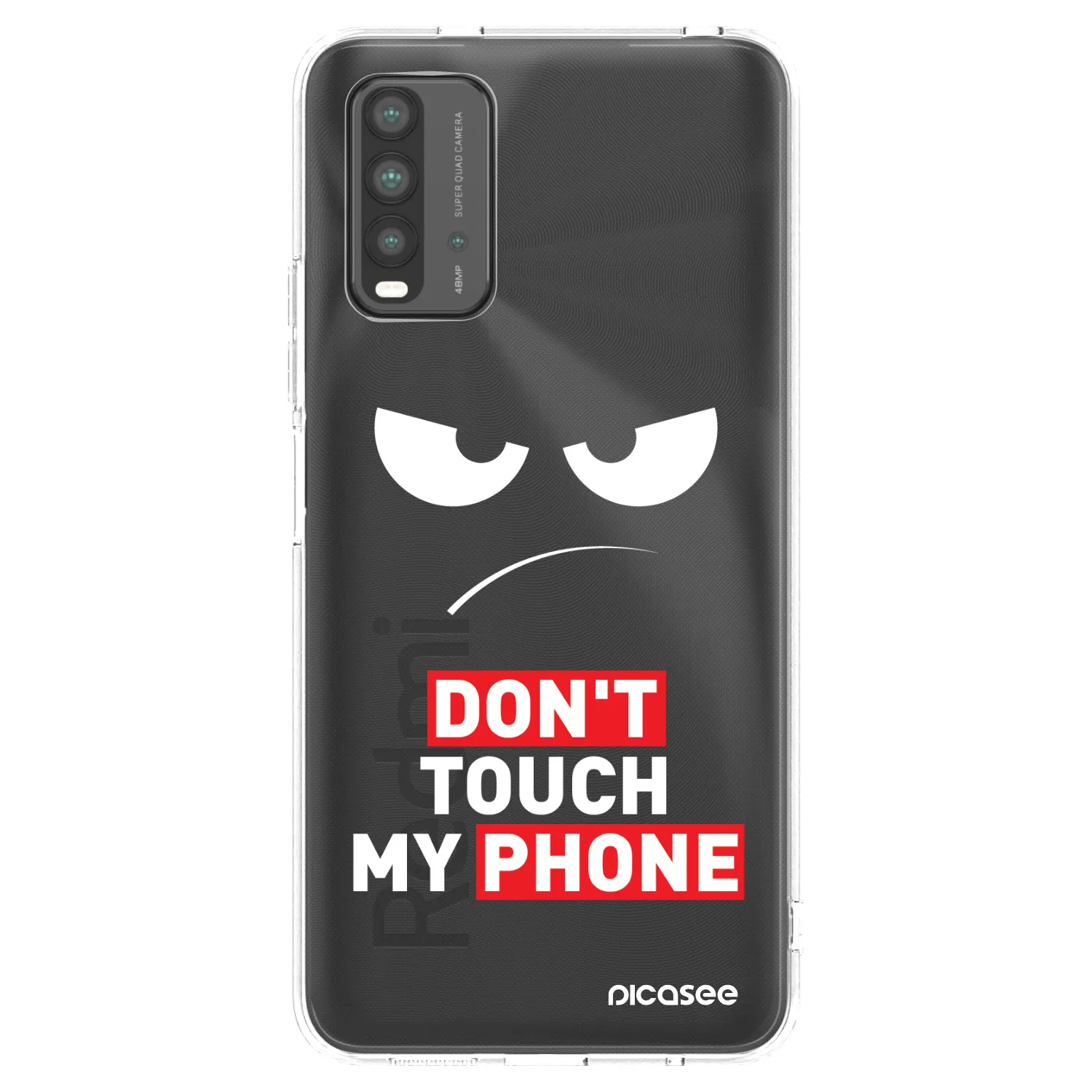 Picasee silikonový průhledný obal pro Xiaomi Redmi 9T - Angry Eyes - Transparent