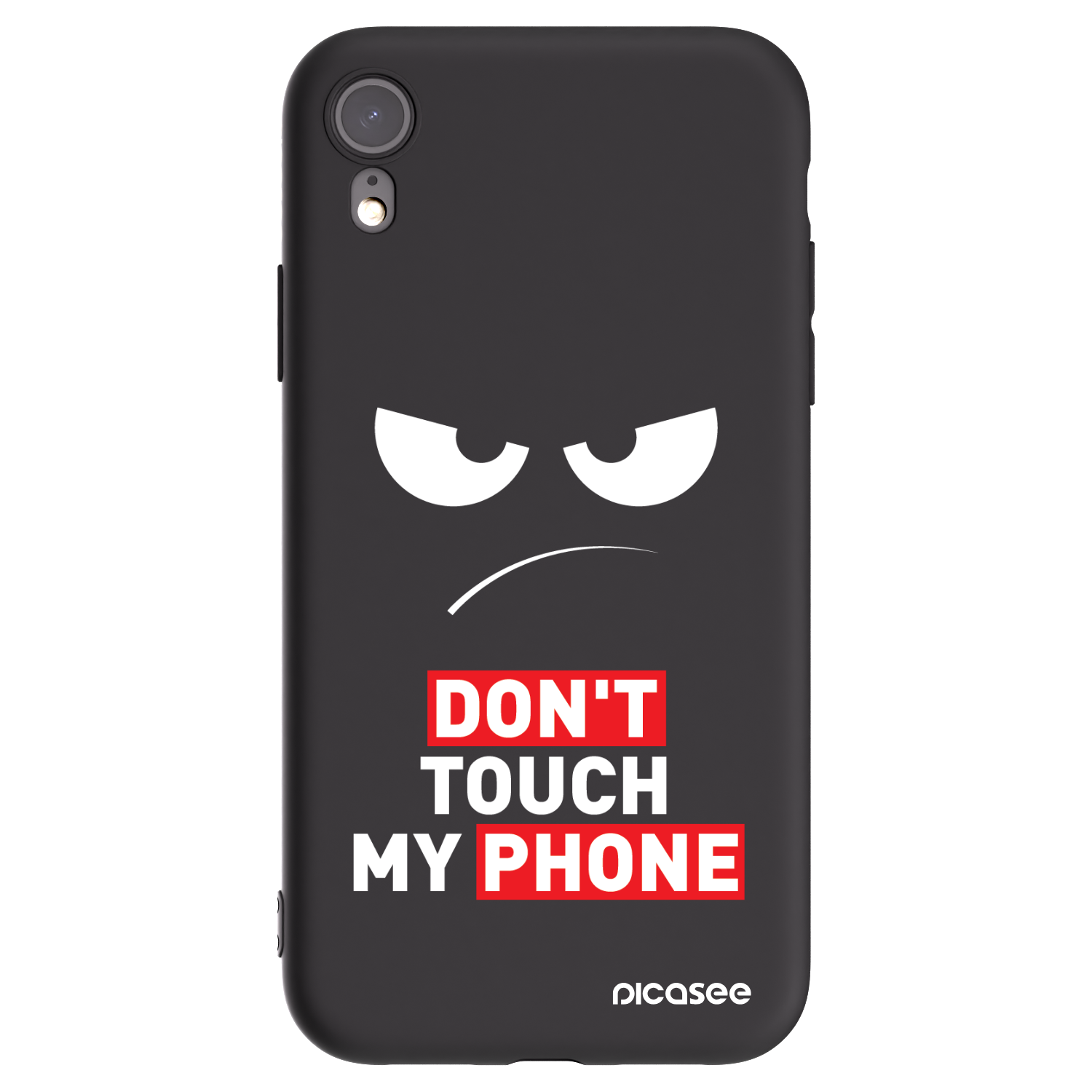 Picasee silikonový černý obal pro Apple iPhone XR - Angry Eyes - Transparent