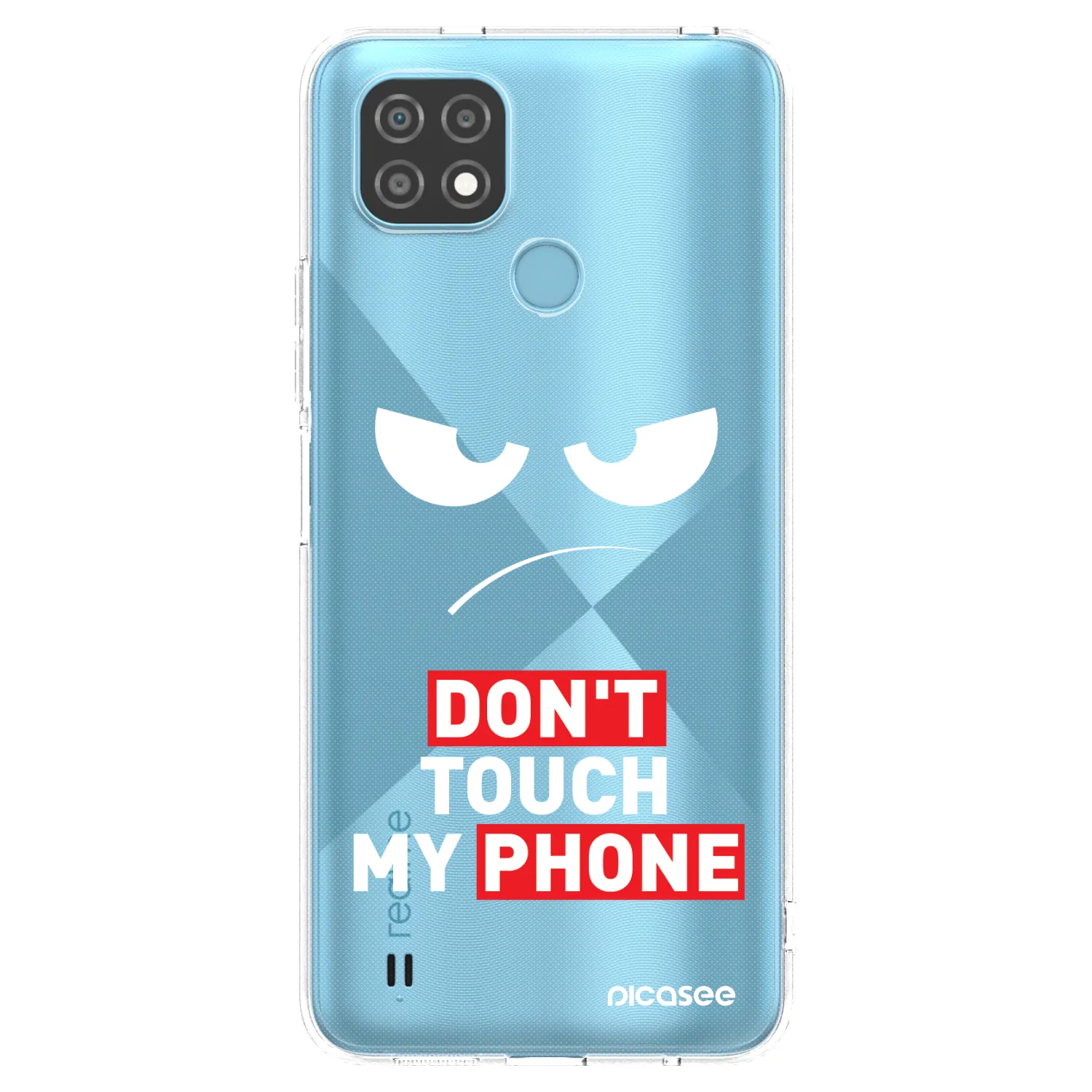Picasee silikonový průhledný obal pro Realme C21 - Angry Eyes - Transparent