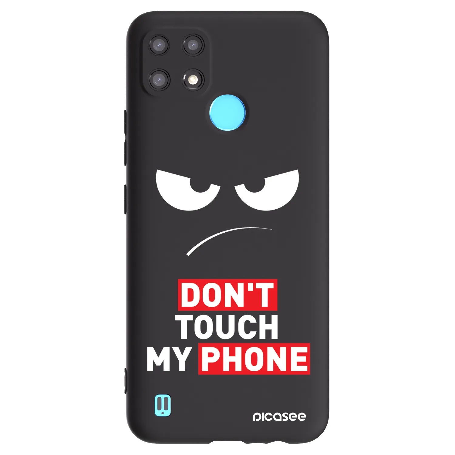 Picasee silikonový černý obal pro Realme C21 - Angry Eyes - Transparent