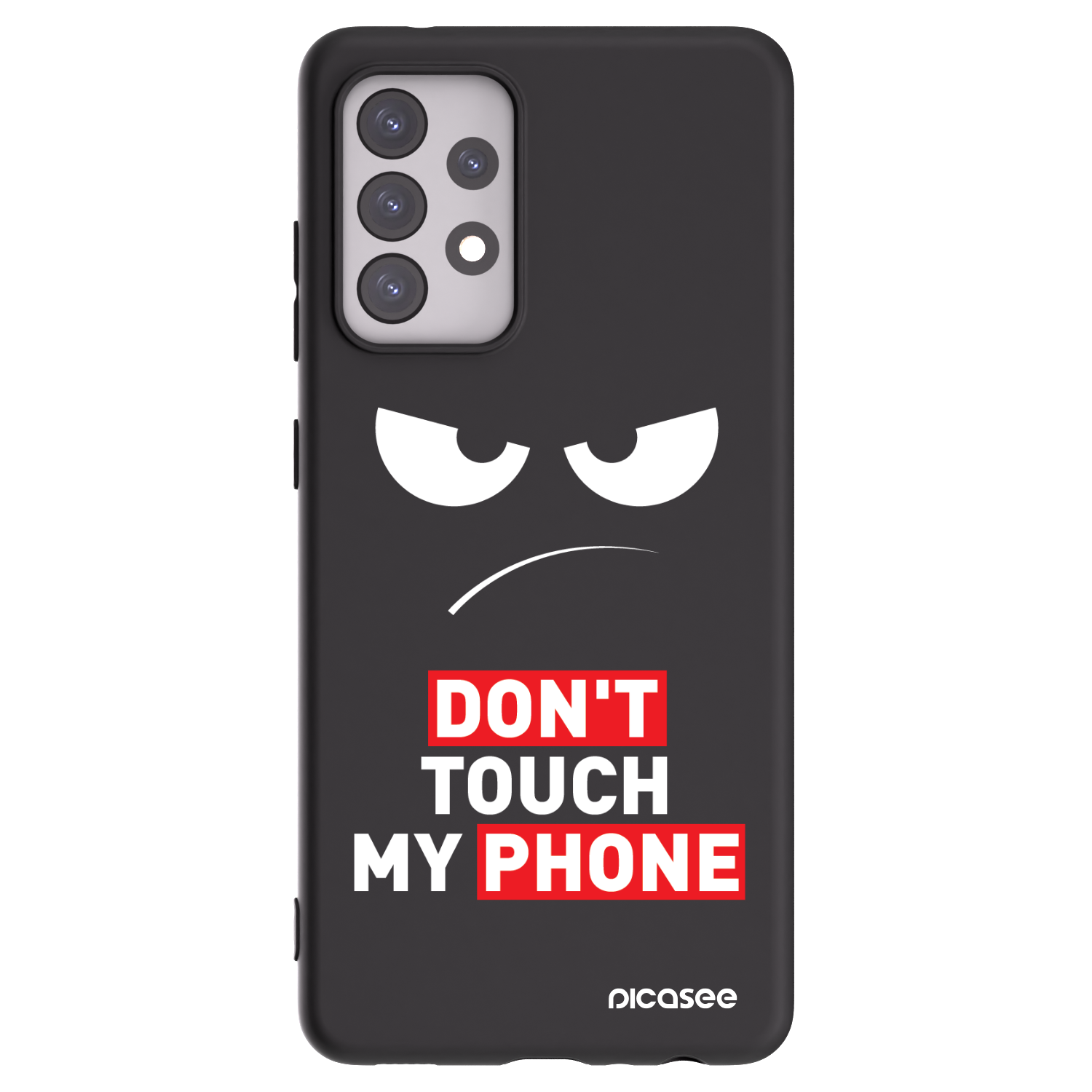 Picasee silikonový černý obal pro Samsung Galaxy A52s 5G A528B - Angry Eyes - Transparent
