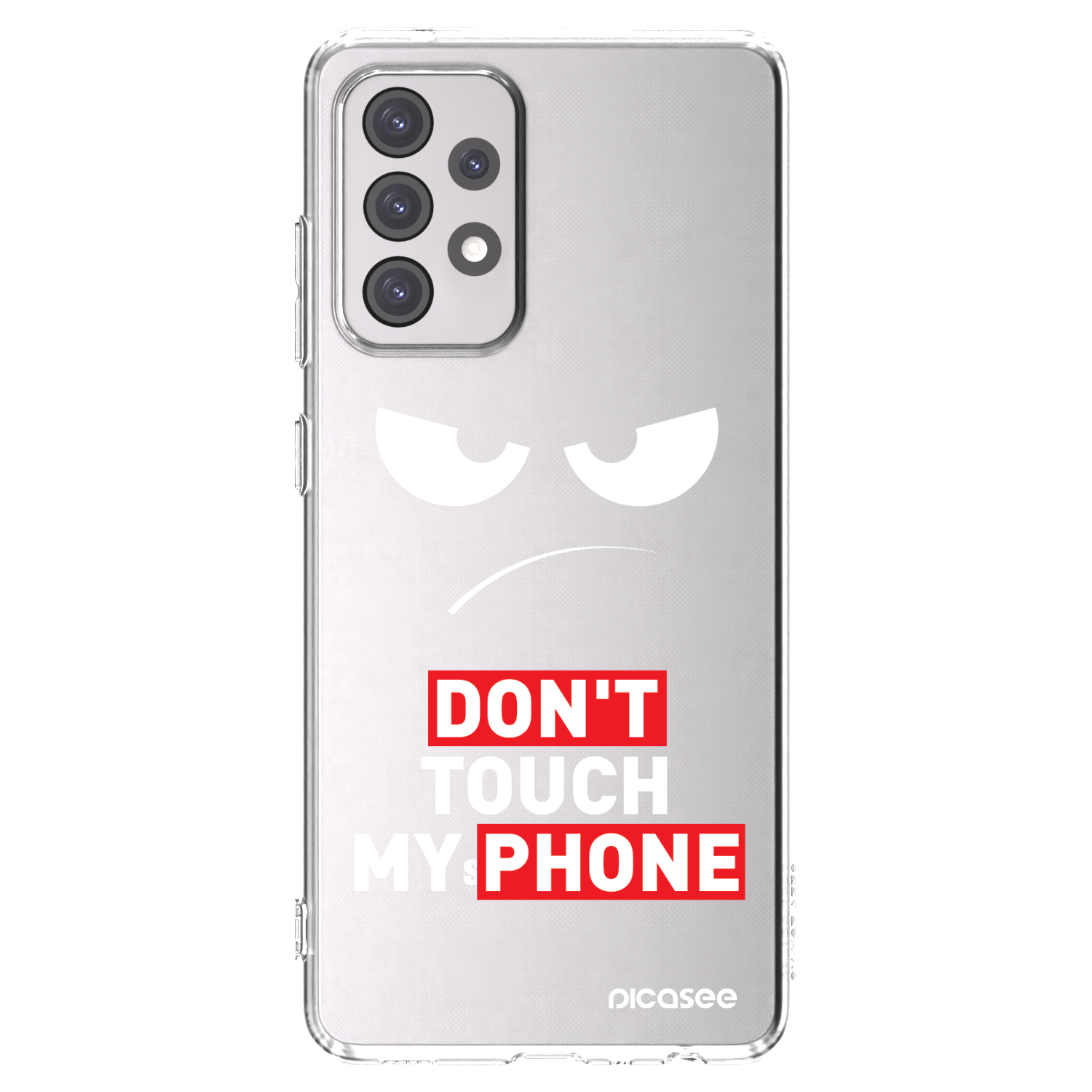 Picasee silikonový průhledný obal pro Samsung Galaxy A52s 5G A528B - Angry Eyes - Transparent