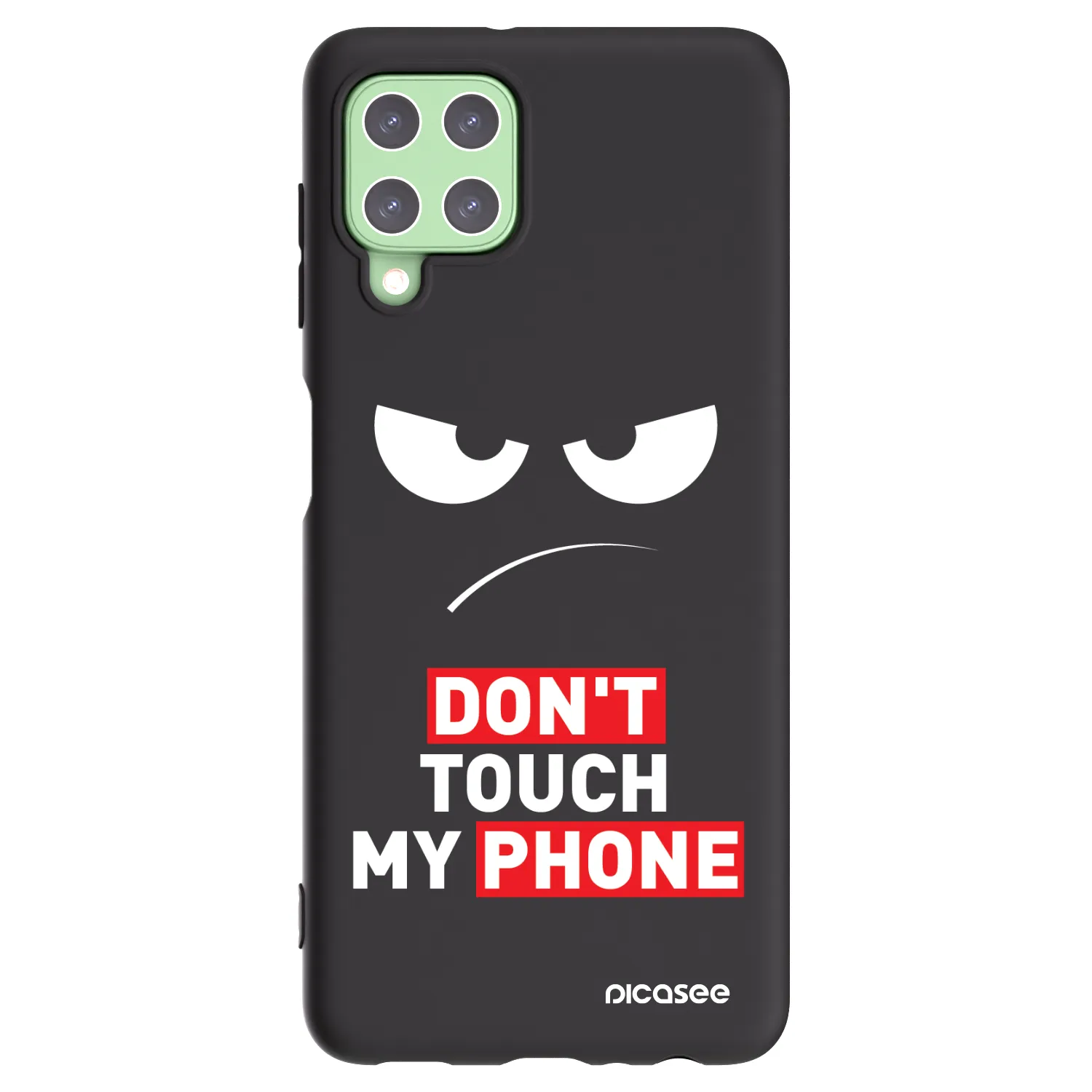 Picasee silikonový černý obal pro Samsung Galaxy A22 A225F 4G - Angry Eyes - Transparent