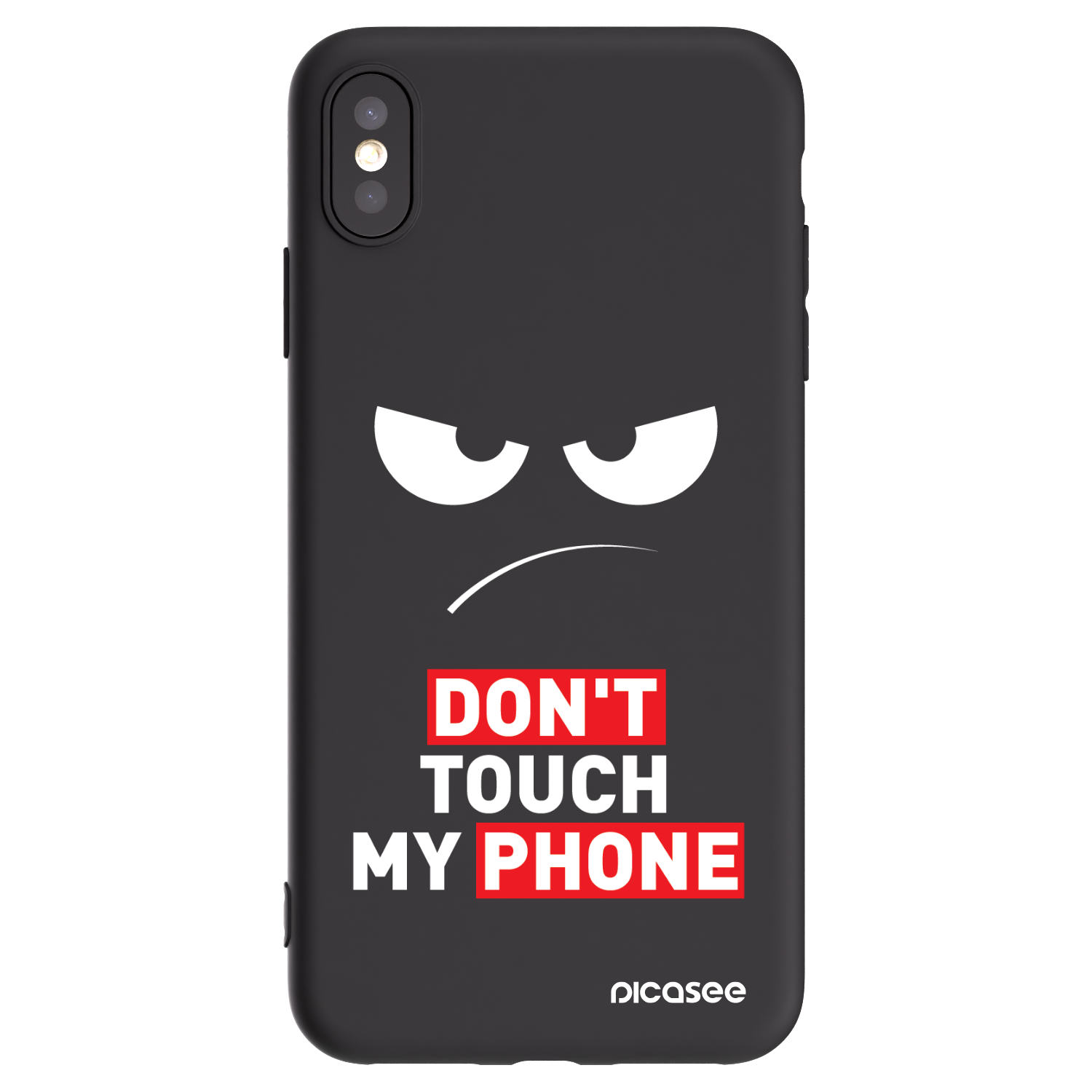 Picasee silikonový černý obal pro Apple iPhone XS Max - Angry Eyes - Transparent