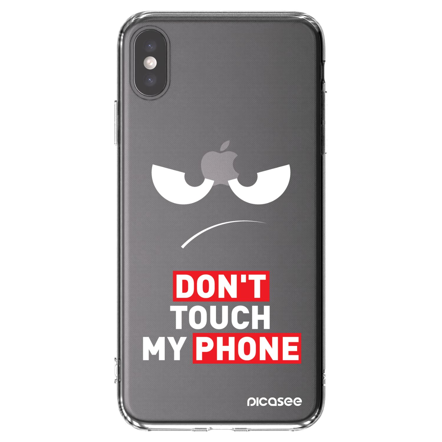 Picasee silikonový průhledný obal pro Apple iPhone XS Max - Angry Eyes - Transparent
