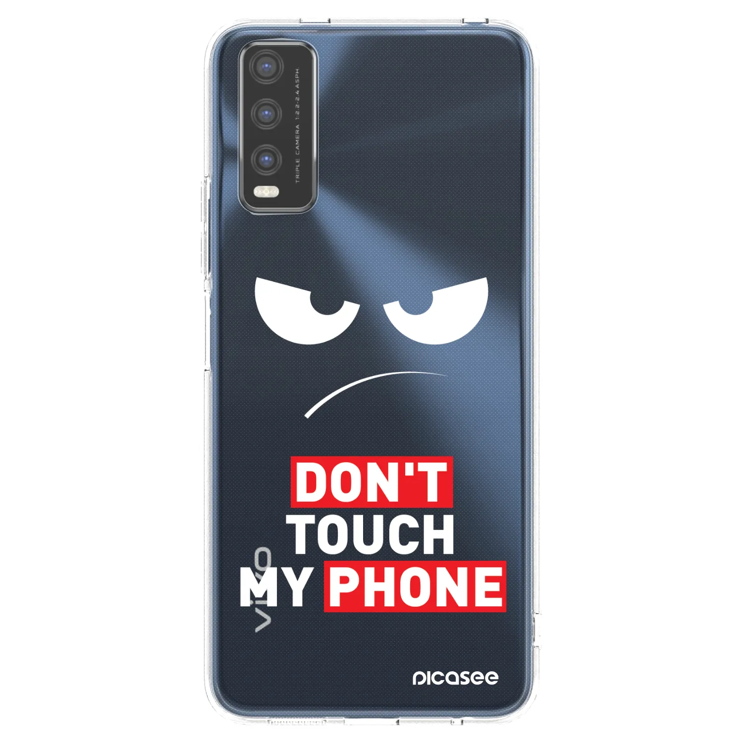 Picasee silikonový průhledný obal pro Vivo Y20s - Angry Eyes - Transparent