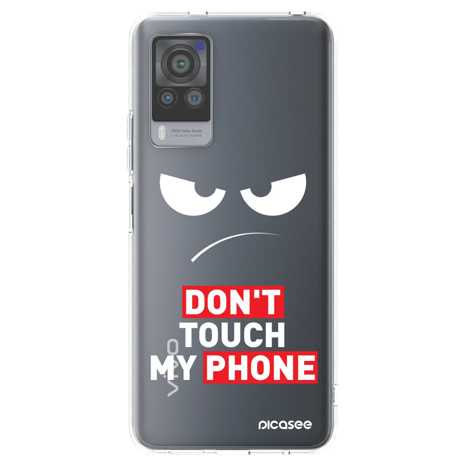 Picasee silikonový průhledný obal pro Vivo X60 Pro 5G - Angry Eyes - Transparent