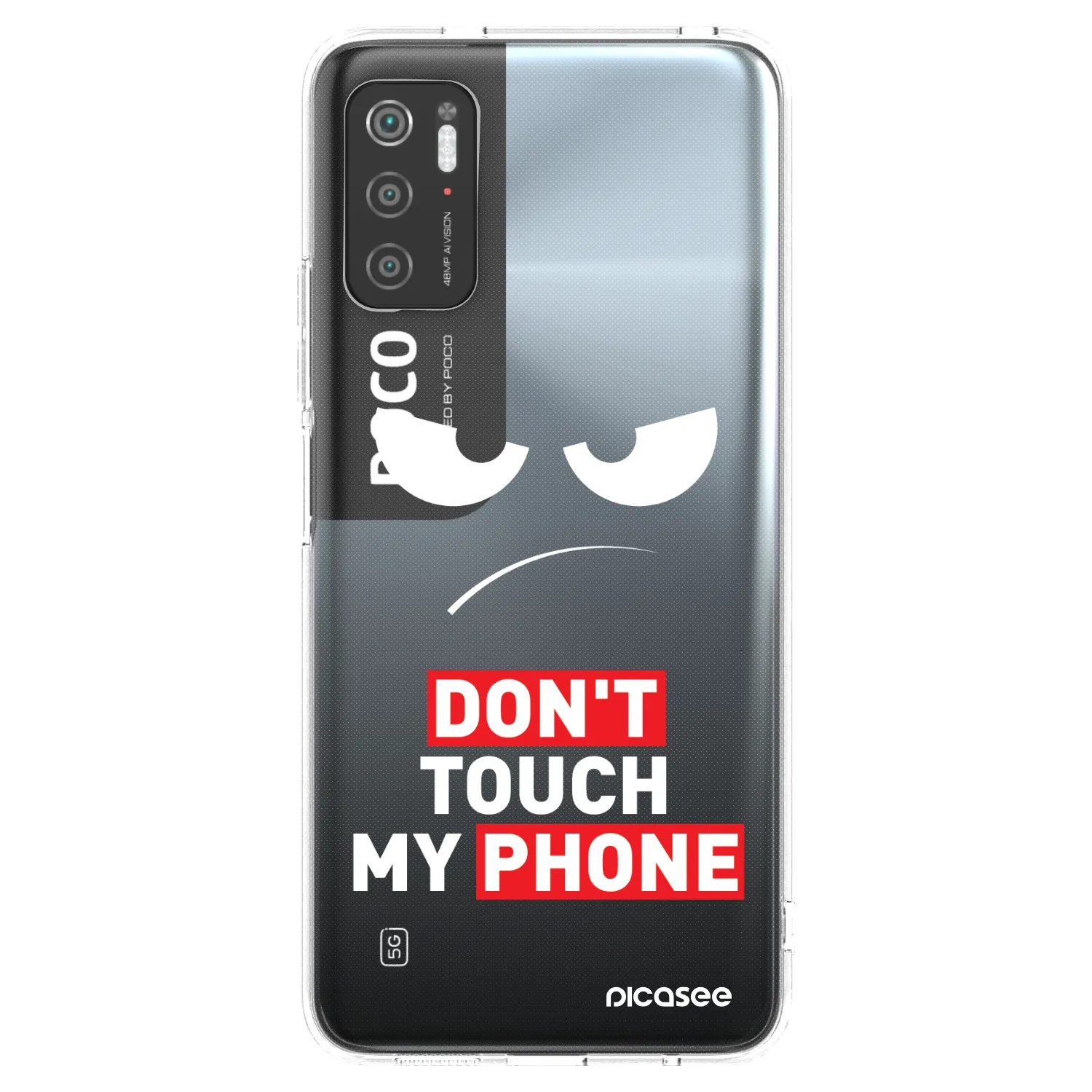 Picasee silikonový průhledný obal pro Xiaomi Poco M3 Pro 5G - Angry Eyes - Transparent