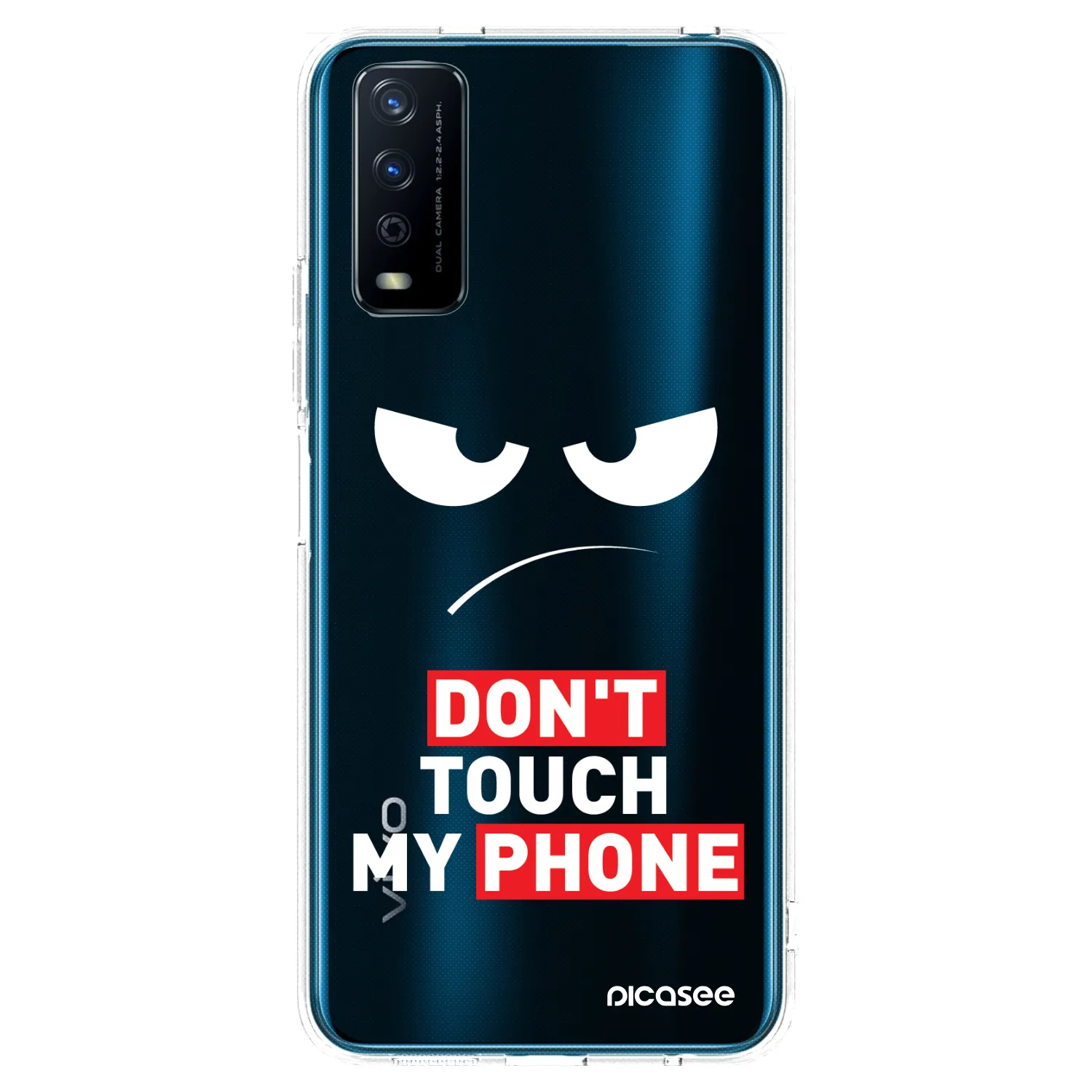 Picasee silikonový průhledný obal pro Vivo Y11s - Angry Eyes - Transparent