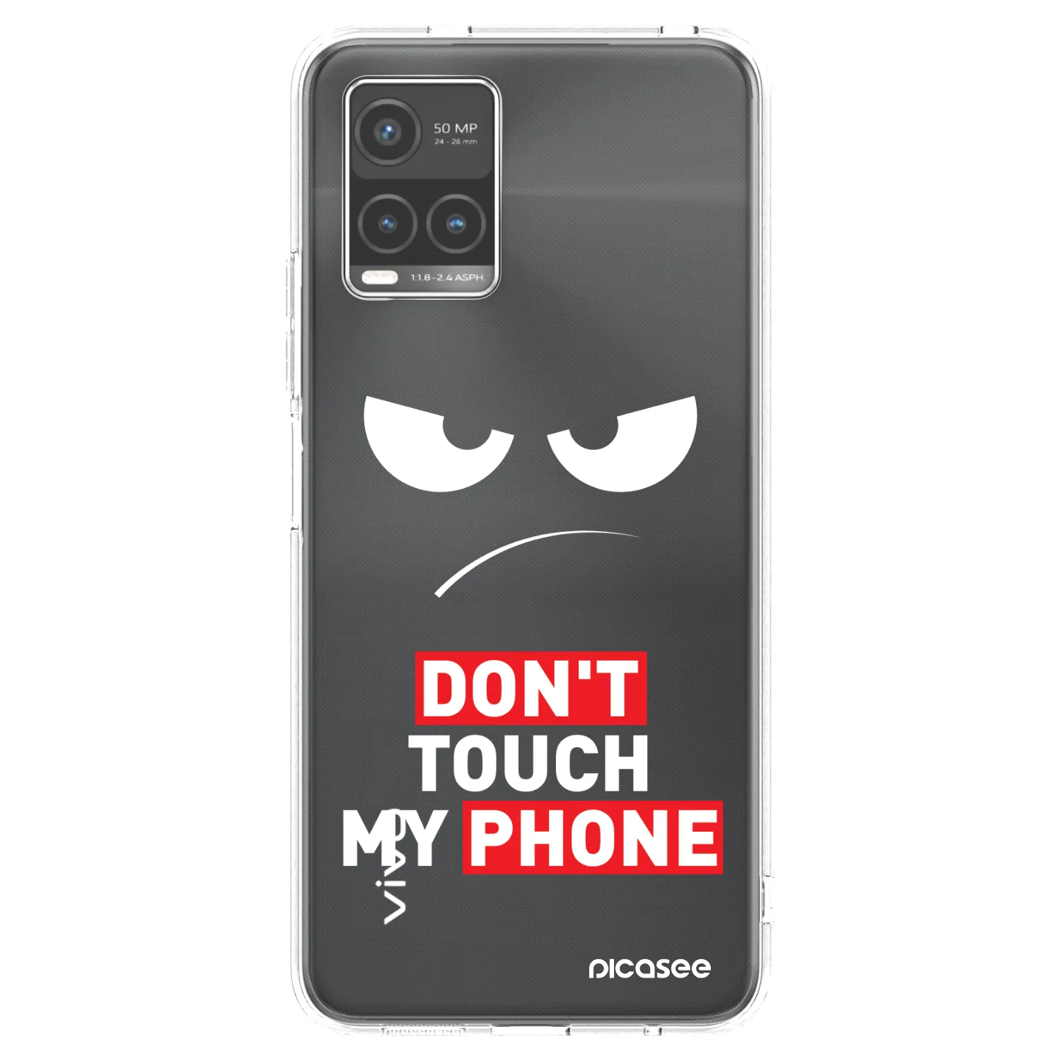 Picasee silikonový průhledný obal pro Vivo Y33s - Angry Eyes - Transparent