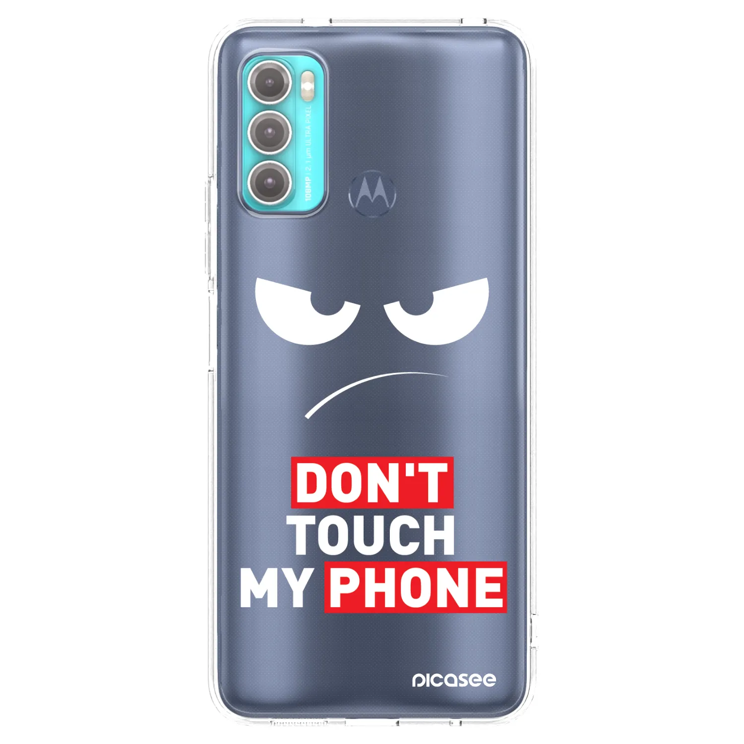 Picasee silikonový průhledný obal pro Motorola Moto G60 - Angry Eyes - Transparent