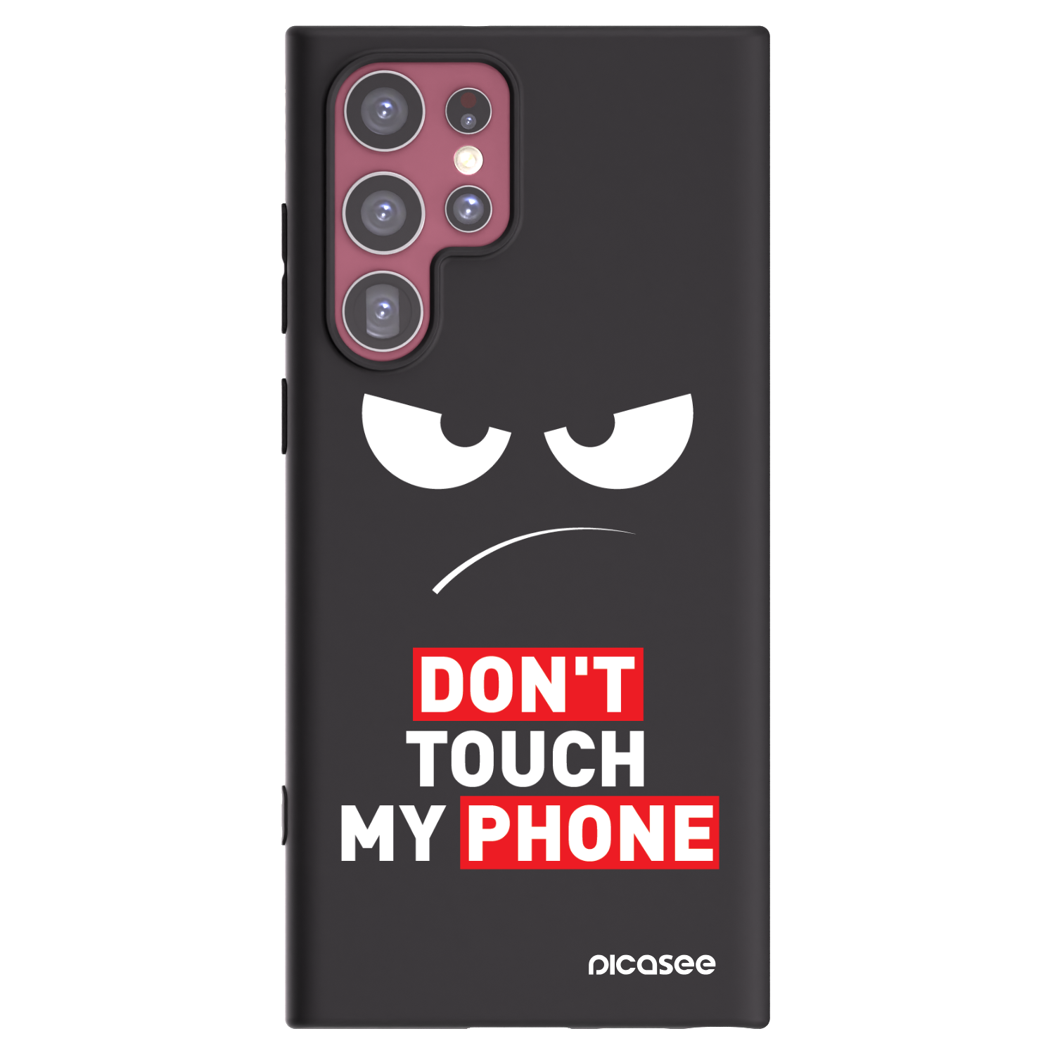 Picasee silikonový černý obal pro Samsung Galaxy S22 Ultra 5G - Angry Eyes - Transparent