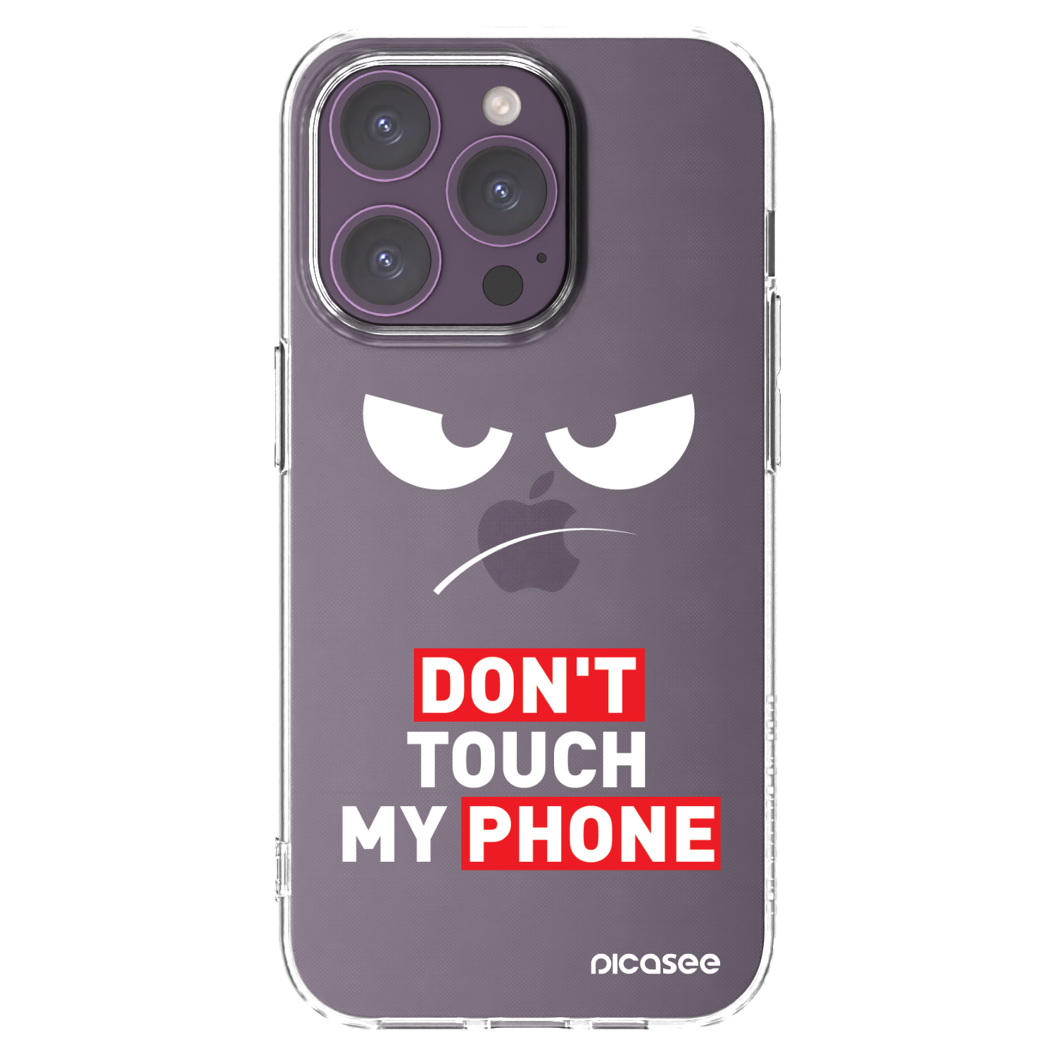 Picasee silikonový průhledný obal pro Apple iPhone 14 Pro - Angry Eyes - Transparent
