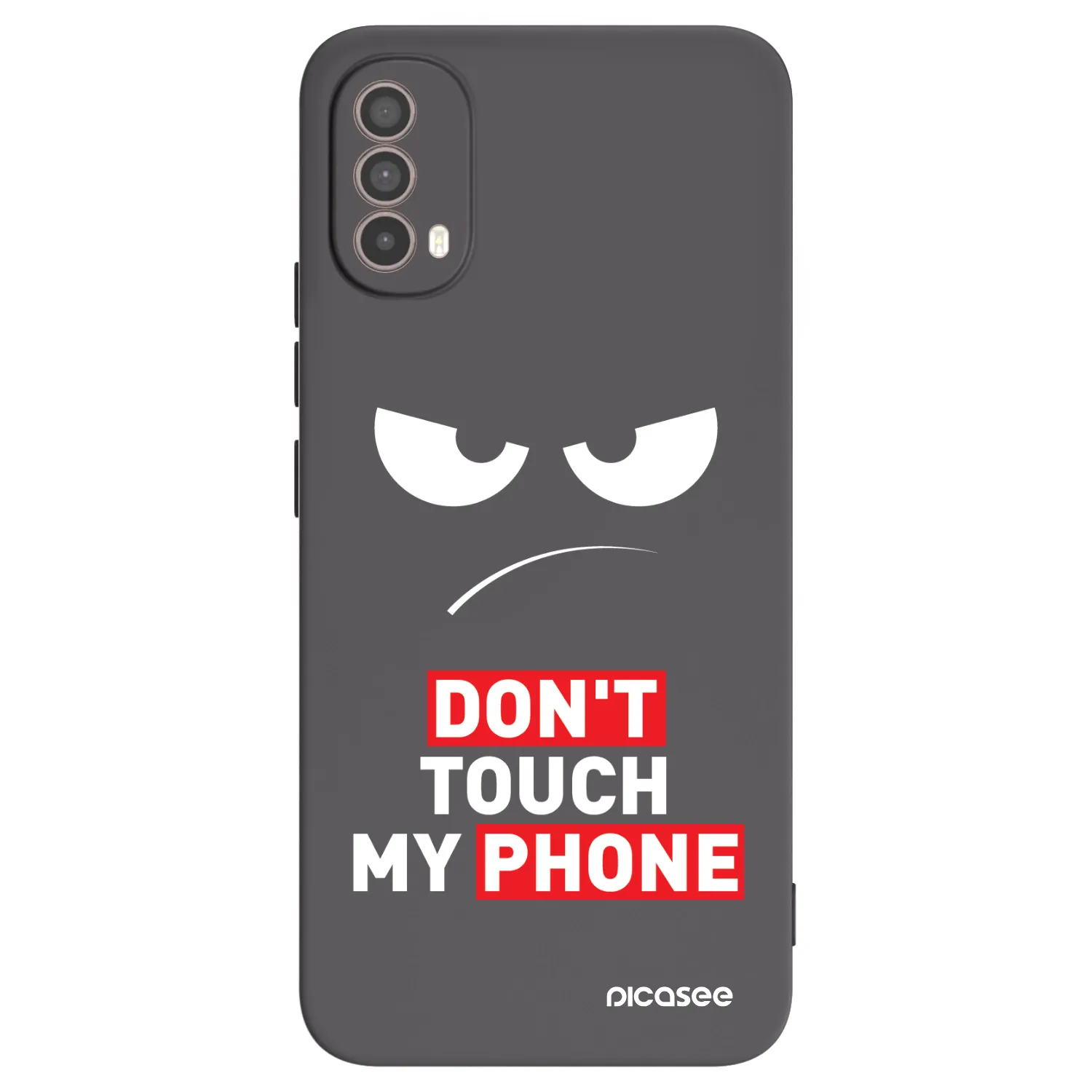 Picasee silikonový černý obal pro Motorola Moto E40 - Angry Eyes - Transparent