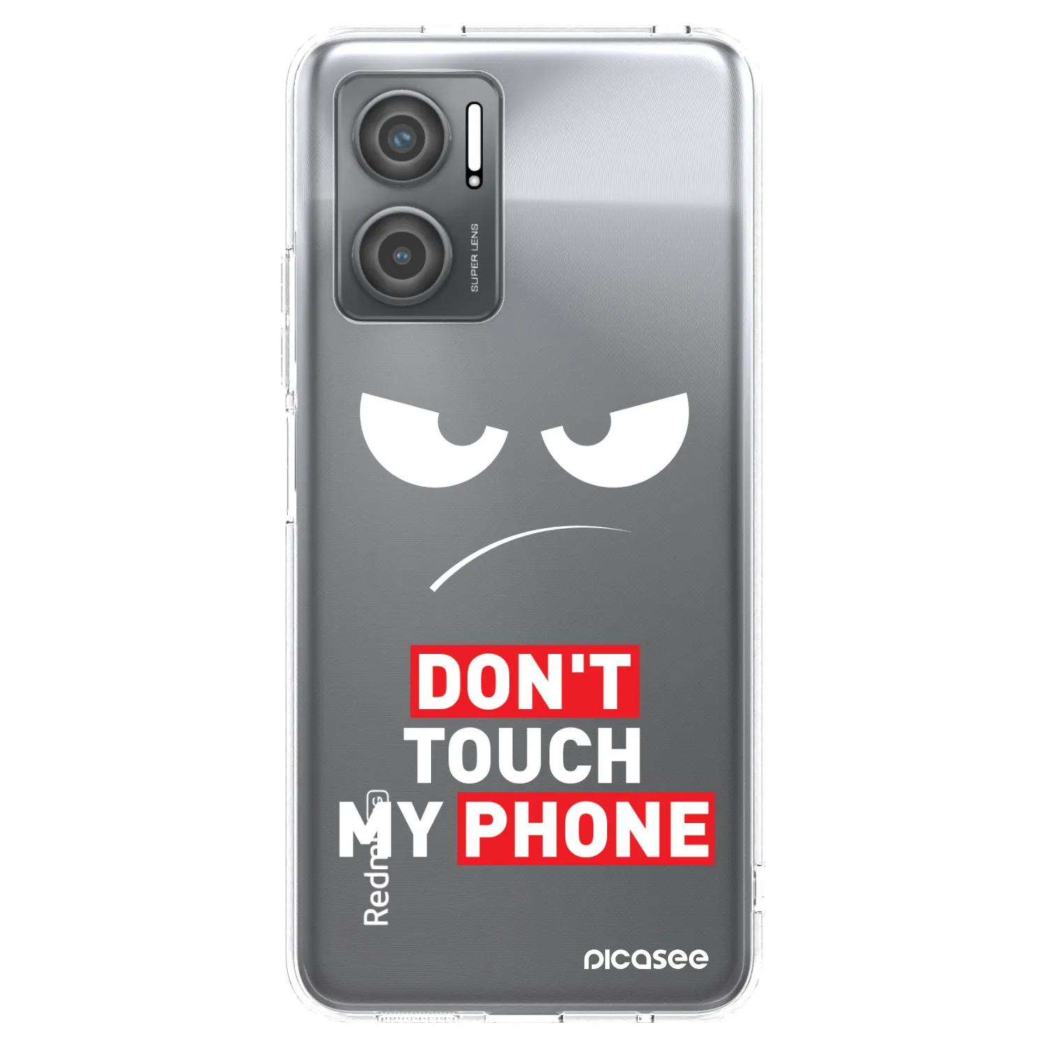 Picasee silikonový průhledný obal pro Xiaomi Redmi 10 5G - Angry Eyes - Transparent