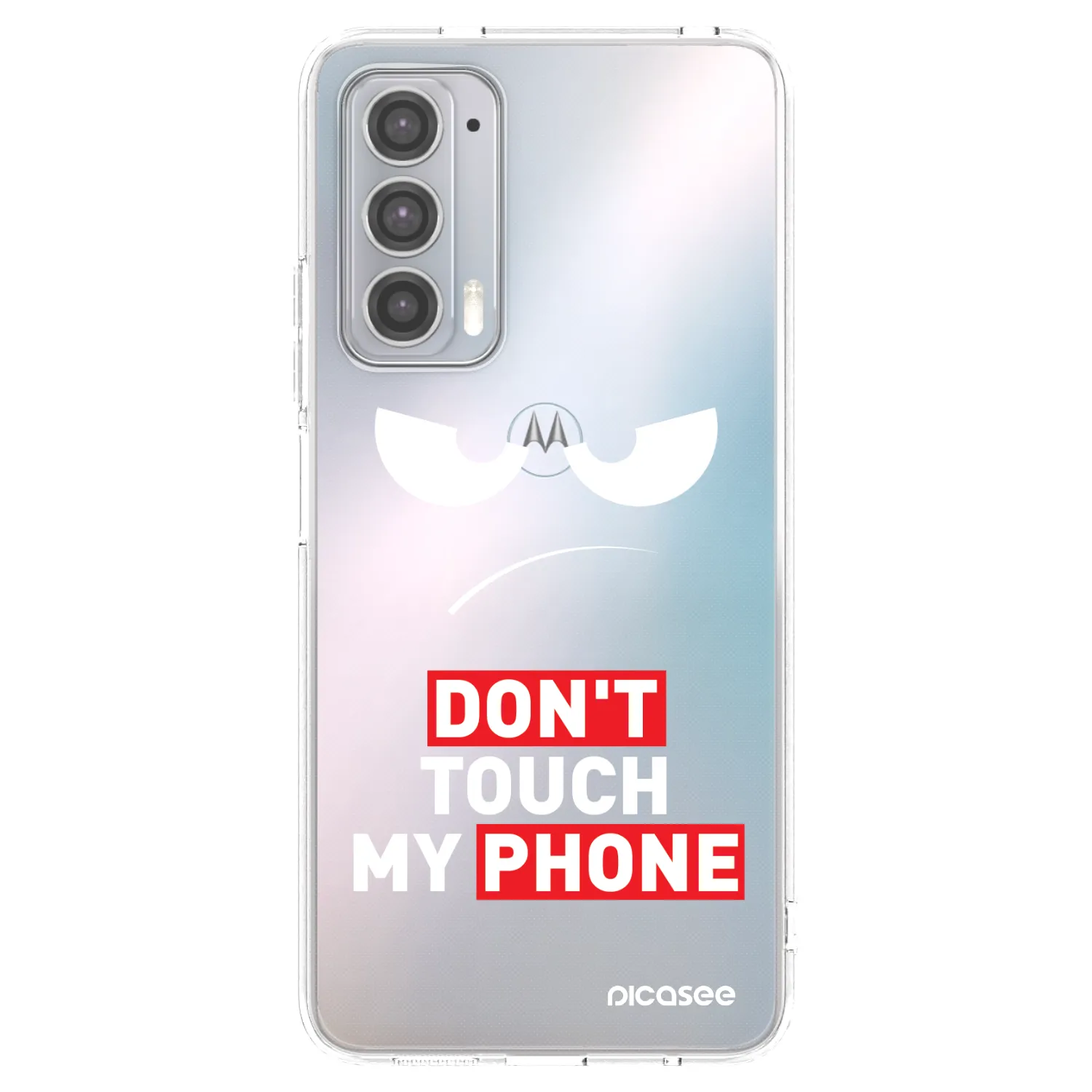 Picasee silikonový průhledný obal pro Motorola Edge 20 - Angry Eyes - Transparent