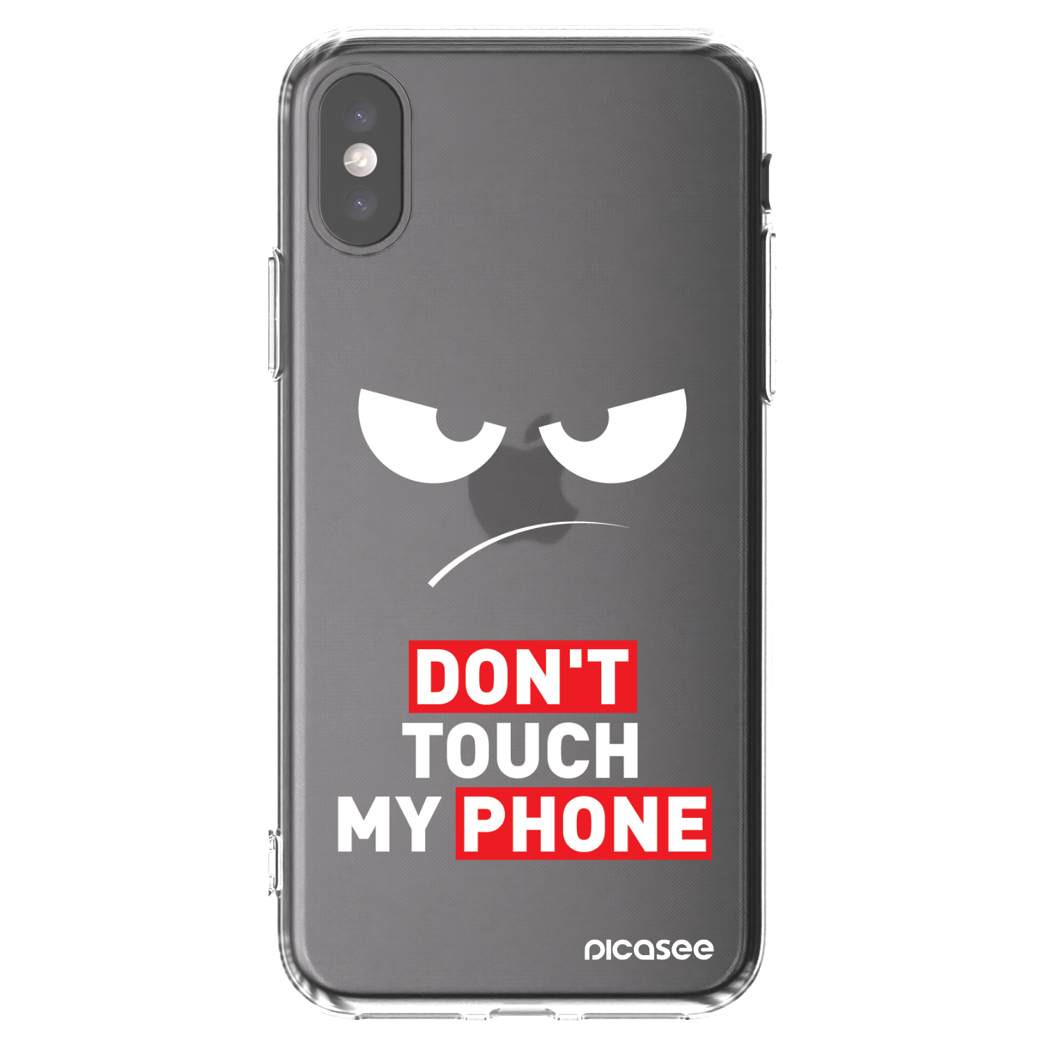 Picasee silikonový průhledný obal pro Apple iPhone X/XS - Angry Eyes - Transparent
