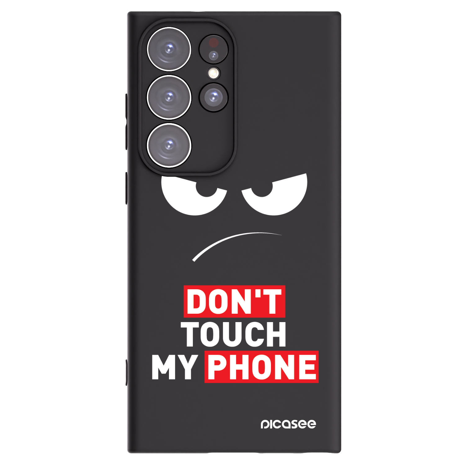 Picasee silikonový černý obal pro Samsung Galaxy S23 Ultra 5G - Angry Eyes - Transparent