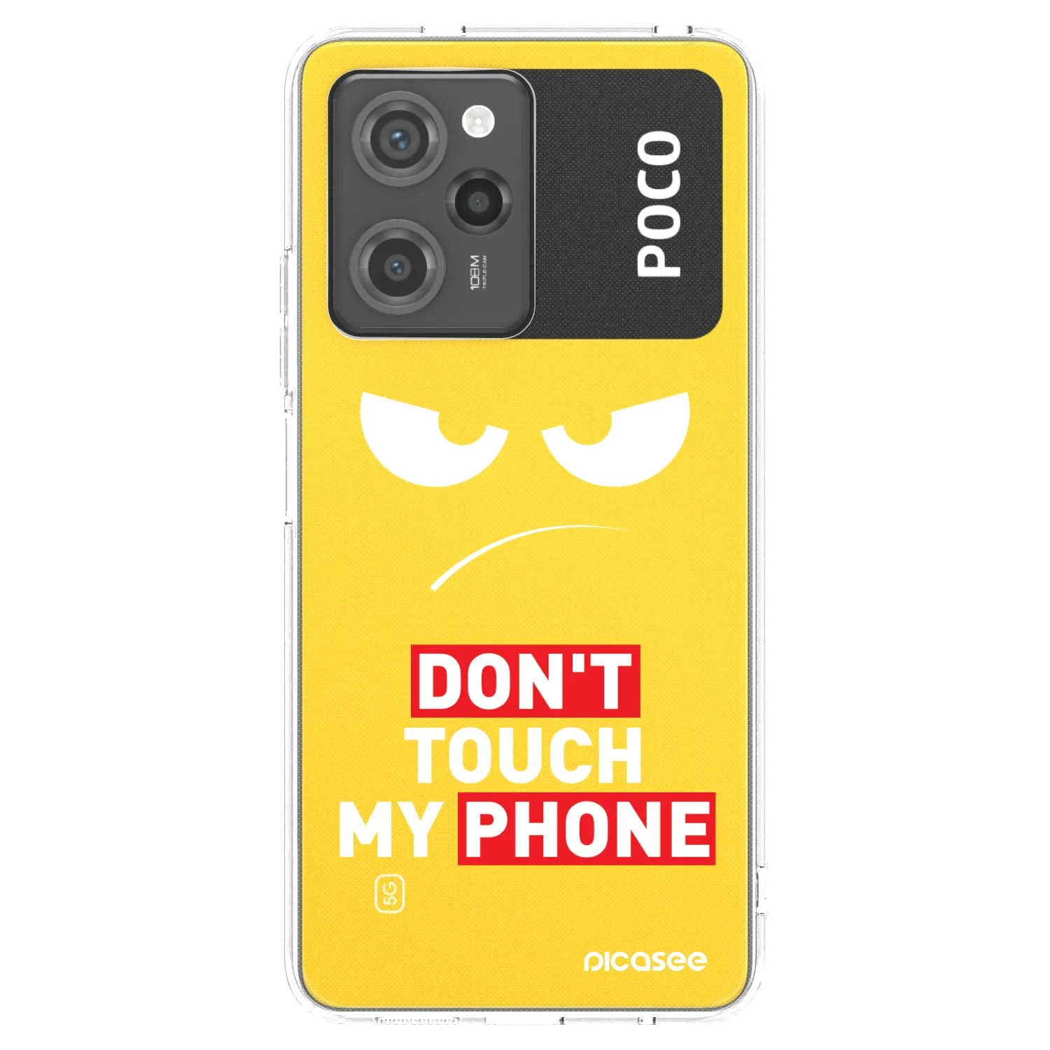 Picasee silikonový průhledný obal pro Xiaomi Poco X5 Pro - Angry Eyes - Transparent