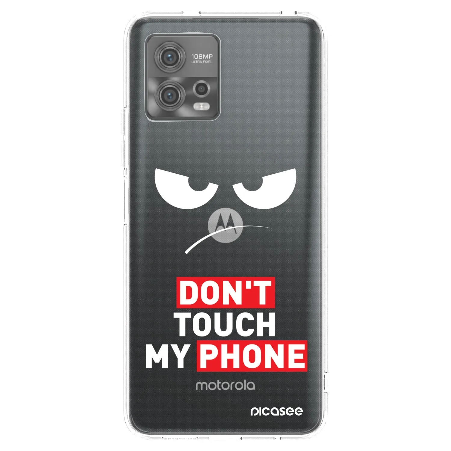 Picasee silikonový průhledný obal pro Motorola Moto G72 - Angry Eyes - Transparent