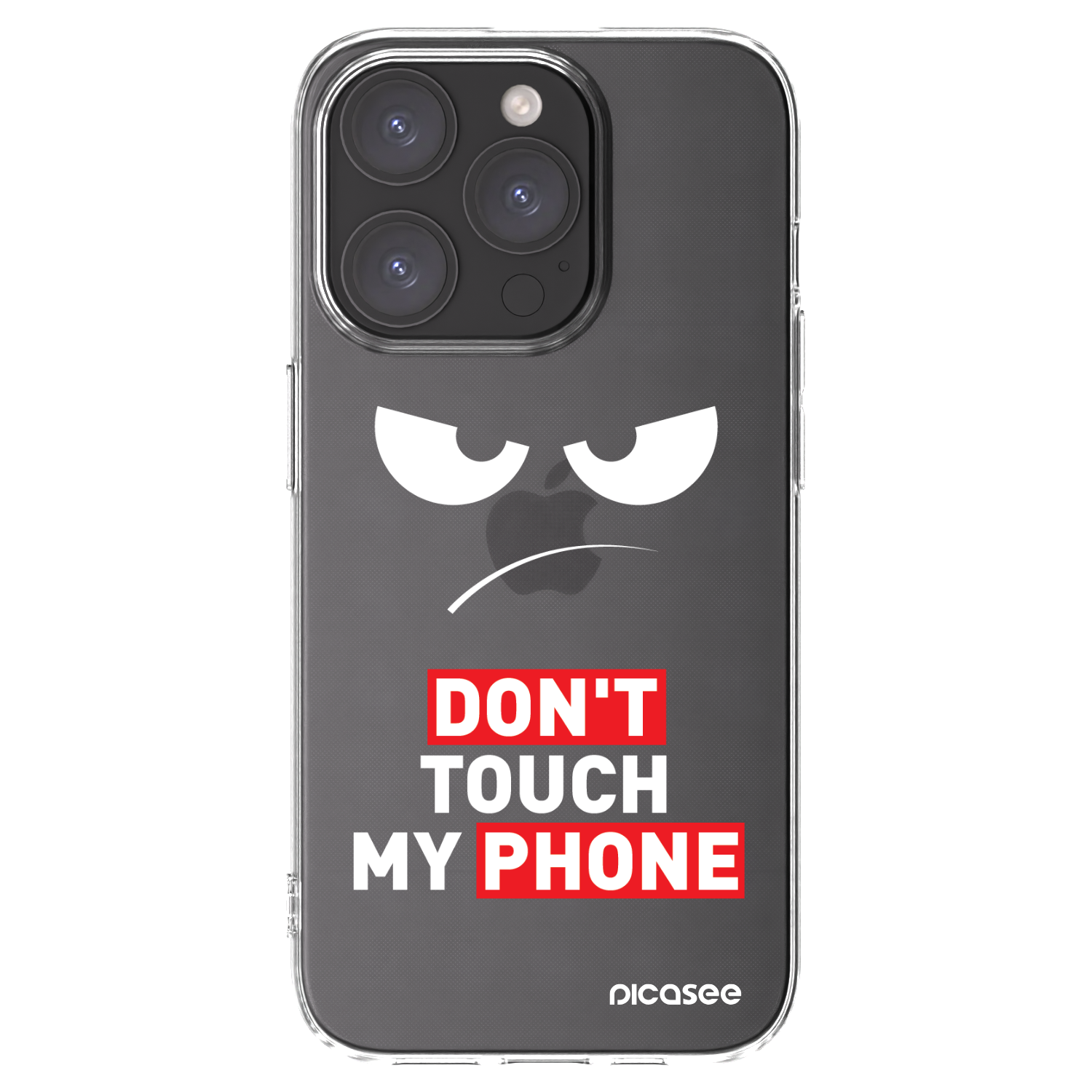 Picasee silikonový průhledný obal pro Apple iPhone 15 Pro - Angry Eyes - Transparent