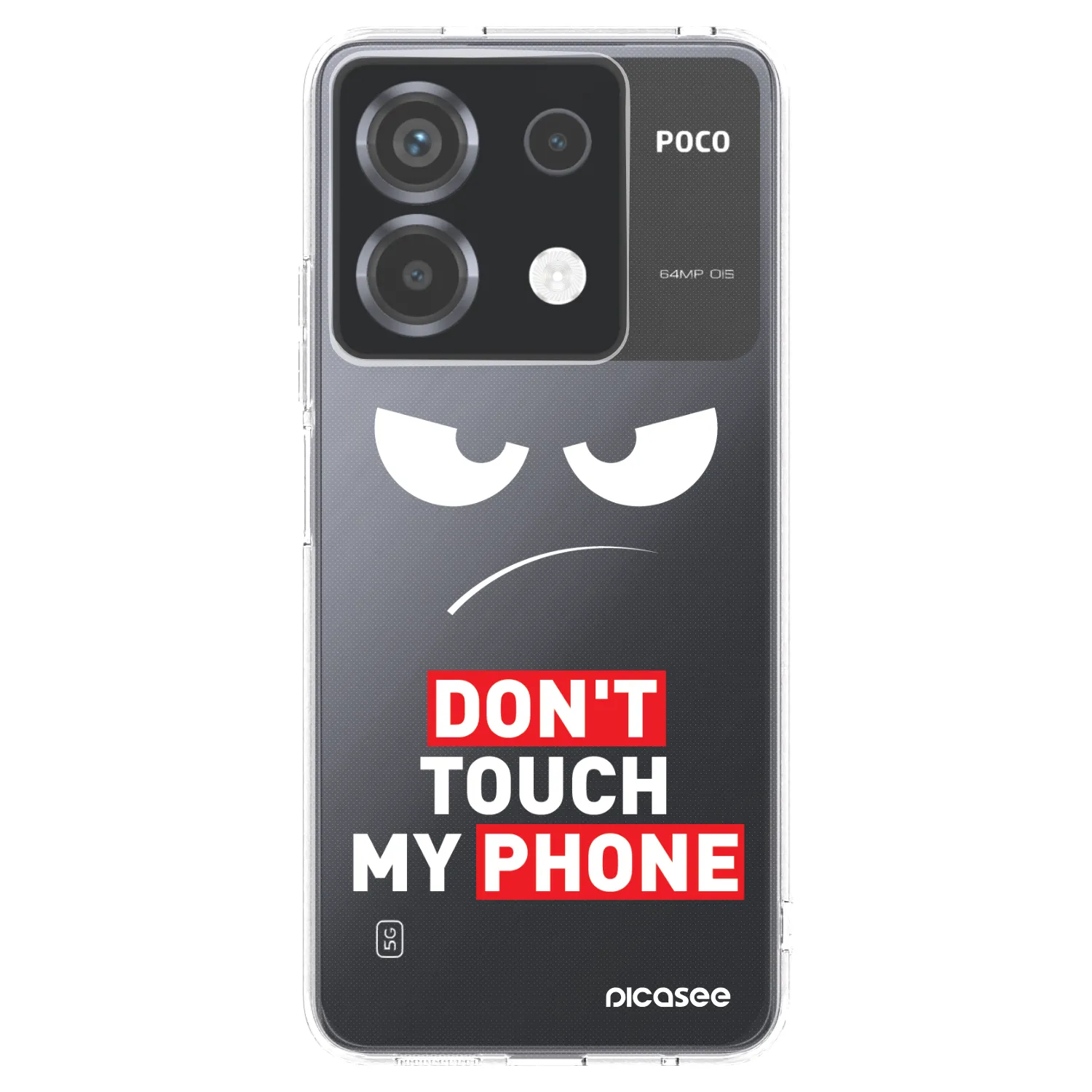 Picasee silikonový průhledný obal pro Xiaomi Poco X6 - Angry Eyes - Transparent