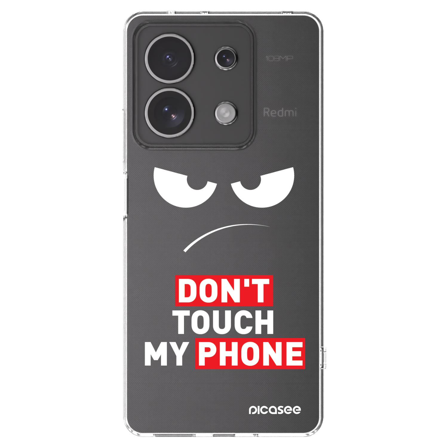 Picasee silikonový průhledný obal pro Xiaomi Redmi Note 13 4G - Angry Eyes - Transparent
